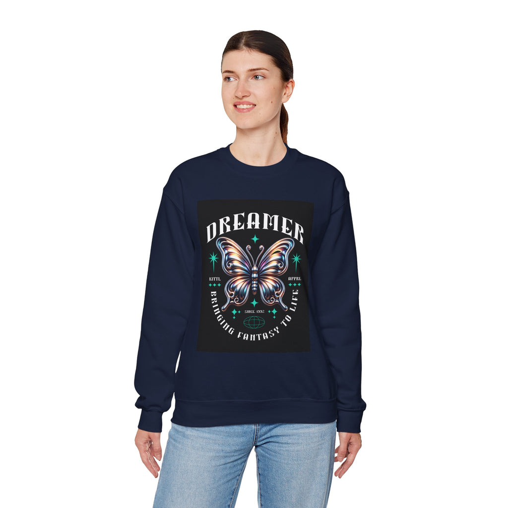 Dreamer Butterfly Crewneck Sweatshirt — Inspiring 'Dreamer' Graphic Pullover