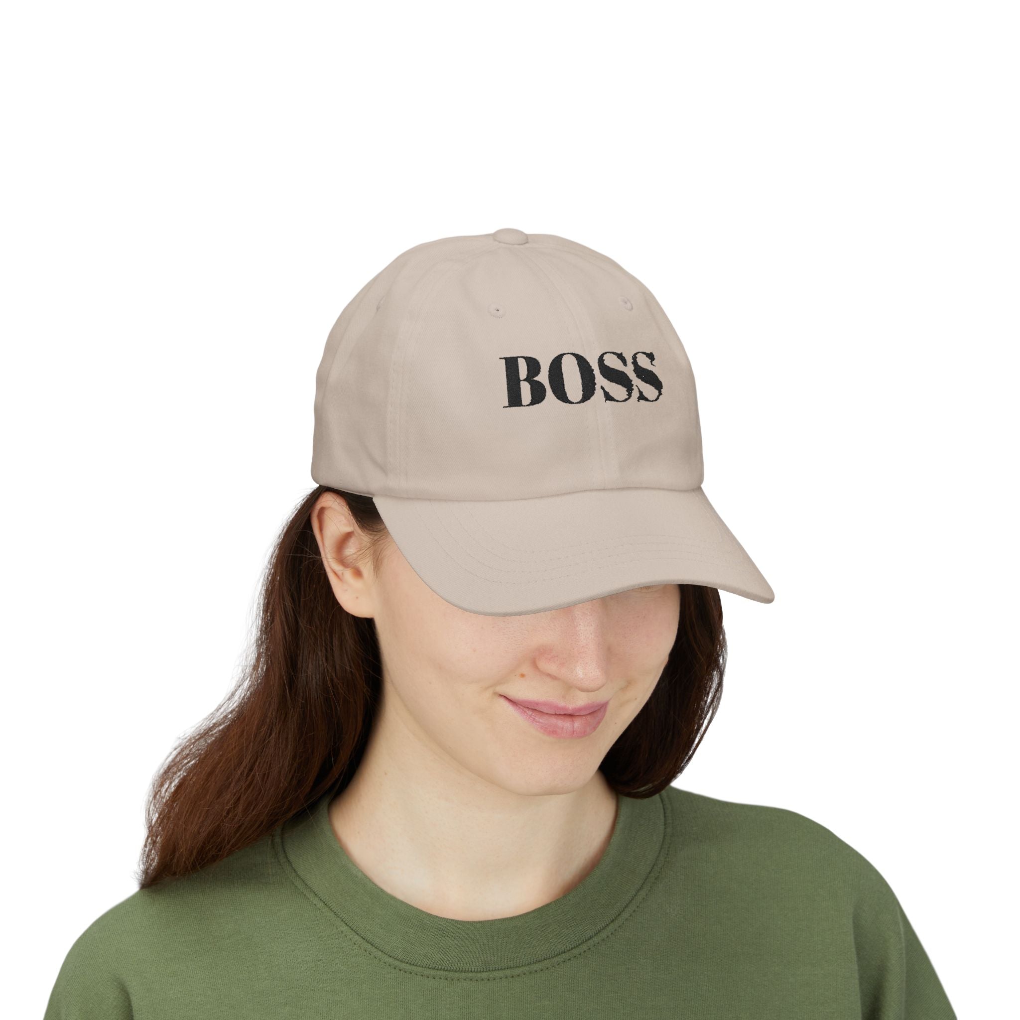 BOSS Embroidered Dad Cap - Classic White Baseball Hat