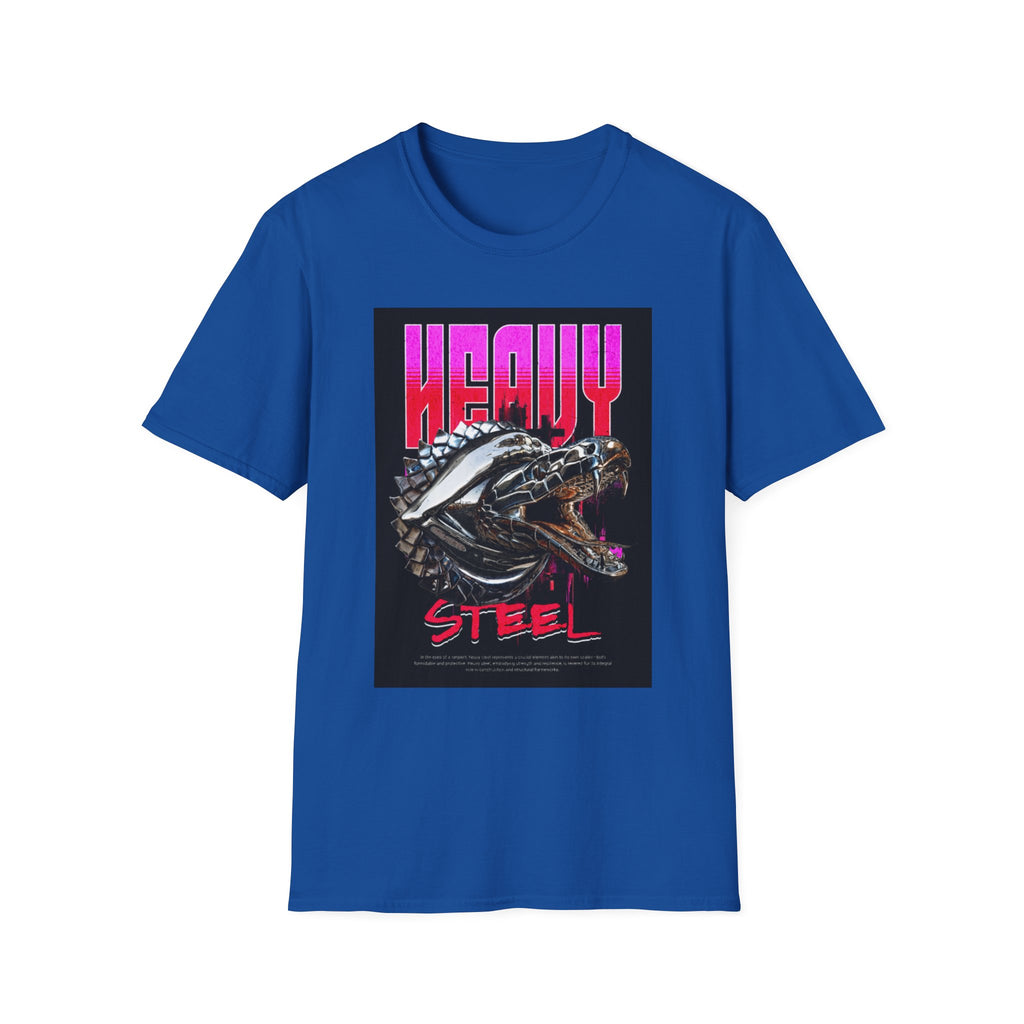Heavy Steel T-Shirt — Retro Motorcycle Skull Graphic Tee