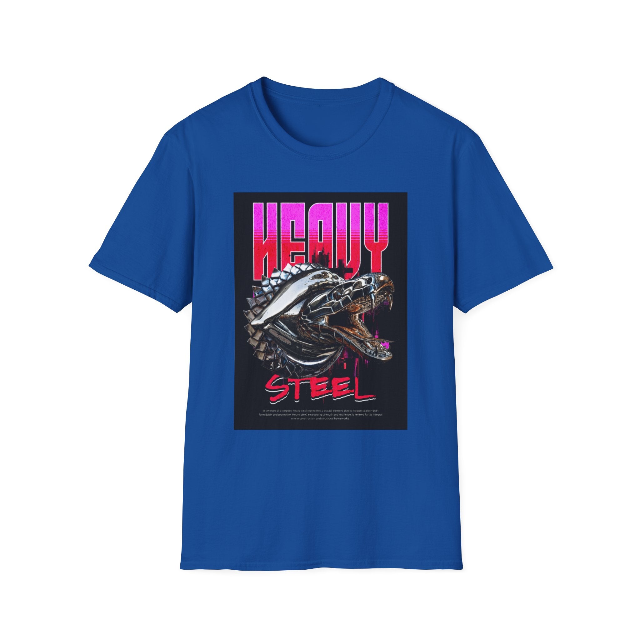 Heavy Steel T-Shirt — Retro Motorcycle Skull Graphic Tee