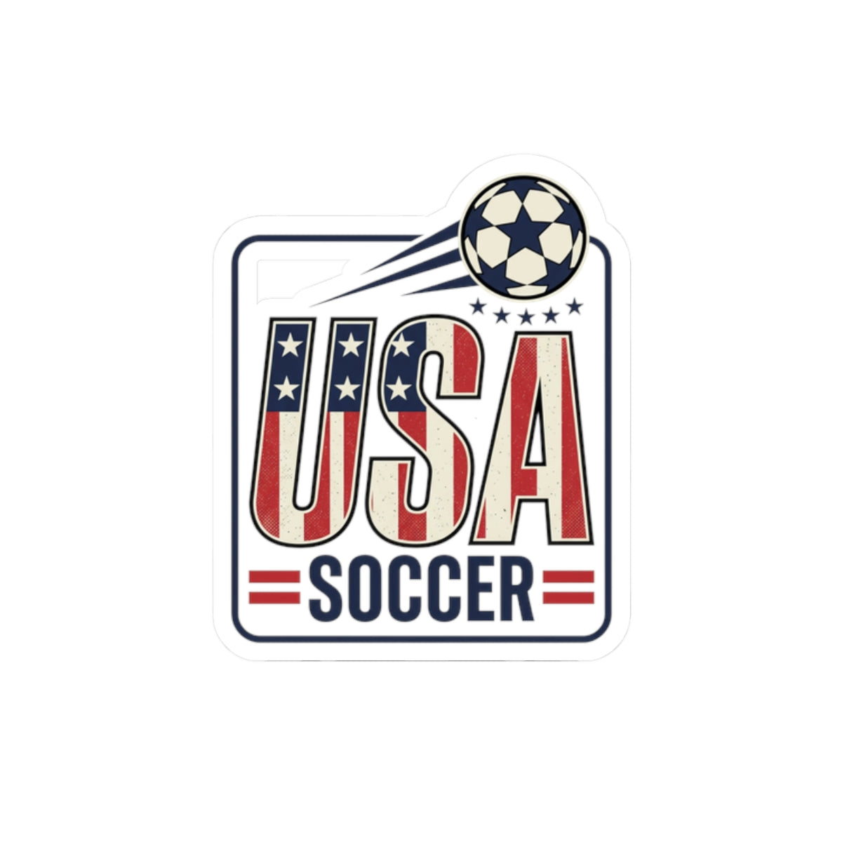 USA Soccer Kiss-Cut Sticker | Soccer Country Pride, American Flag Colors