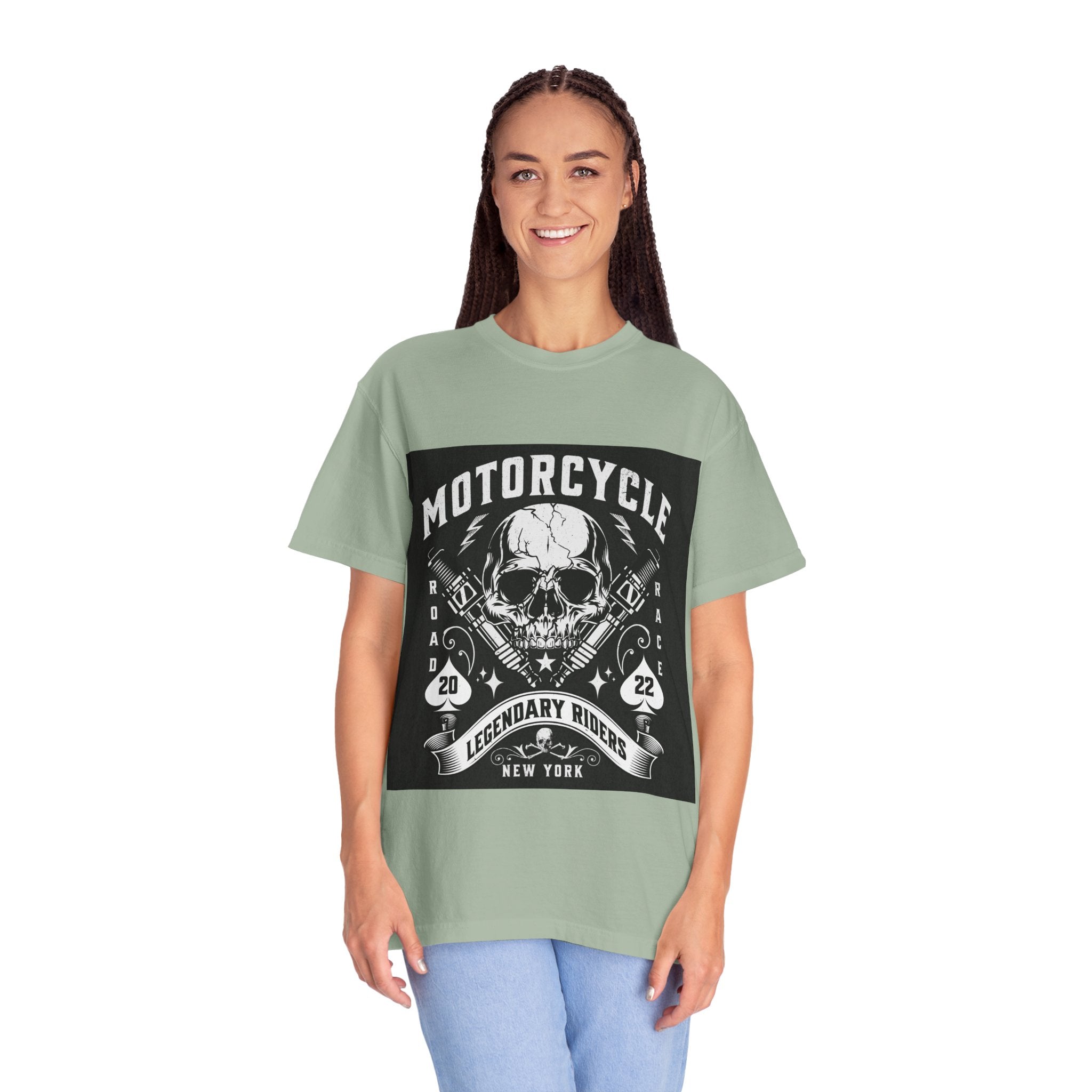 Motorcycle Skull Tee — "Legendary Riders" Vintage Biker Graphic T-Shirt