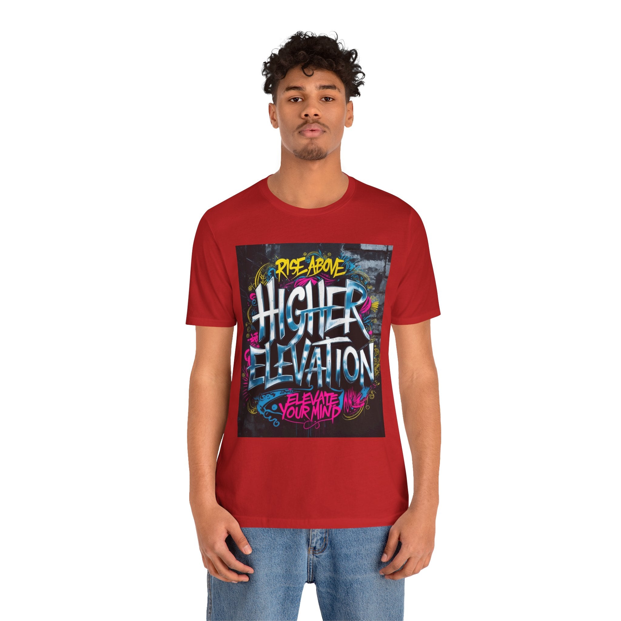 Higher Elevation Graffiti T-Shirt — "Rise Above, Elevate Your Mind"