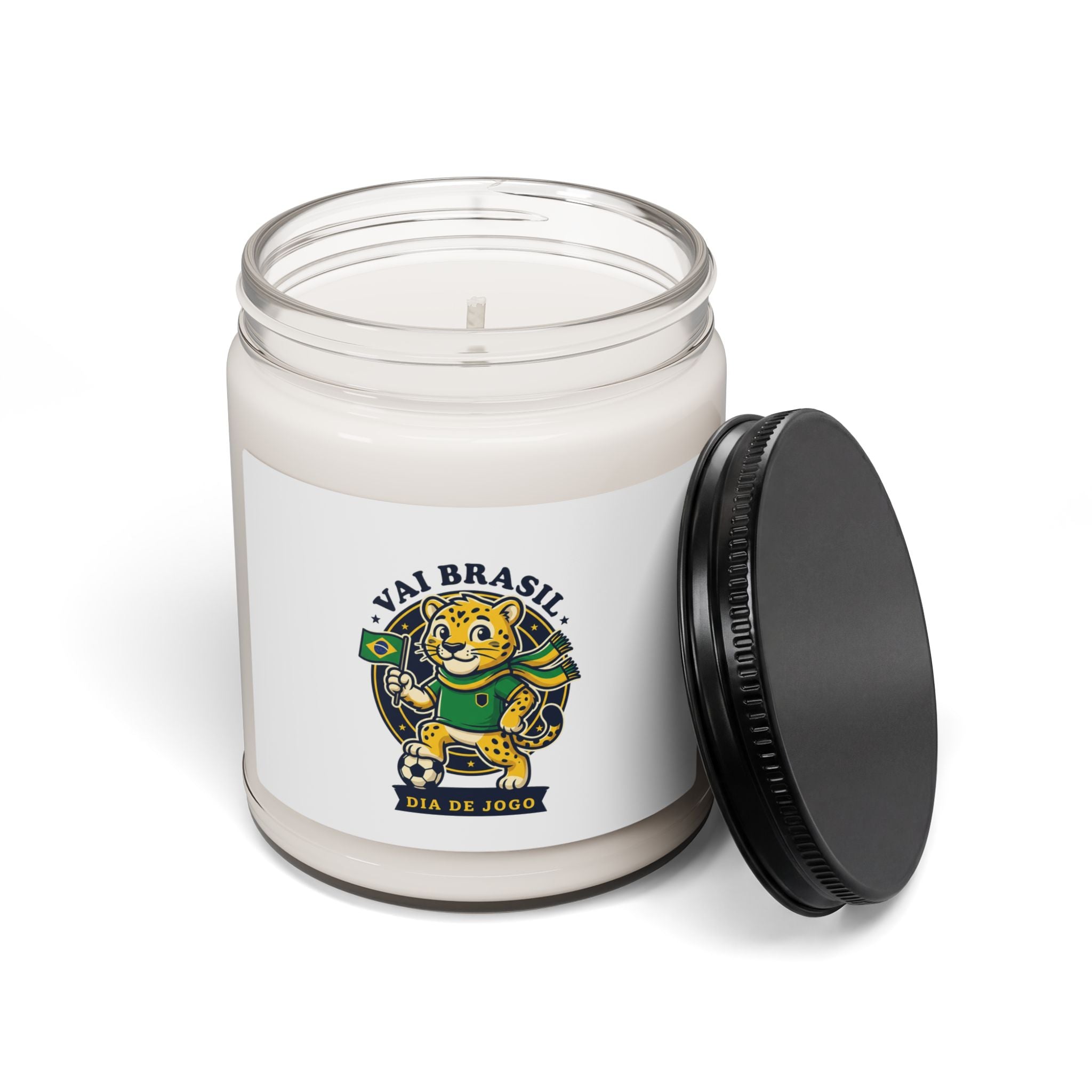 Vai Brasil Tiger Logo Candle, Soy Jar | Brazil Soccer Pride, National Flag Colors