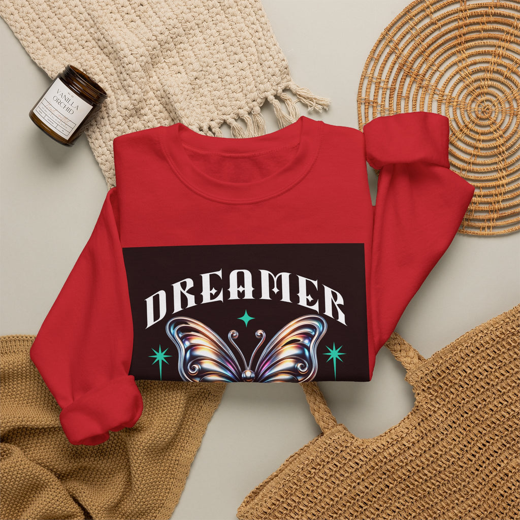 Dreamer Butterfly Crewneck Sweatshirt — Inspiring 'Dreamer' Graphic Pullover