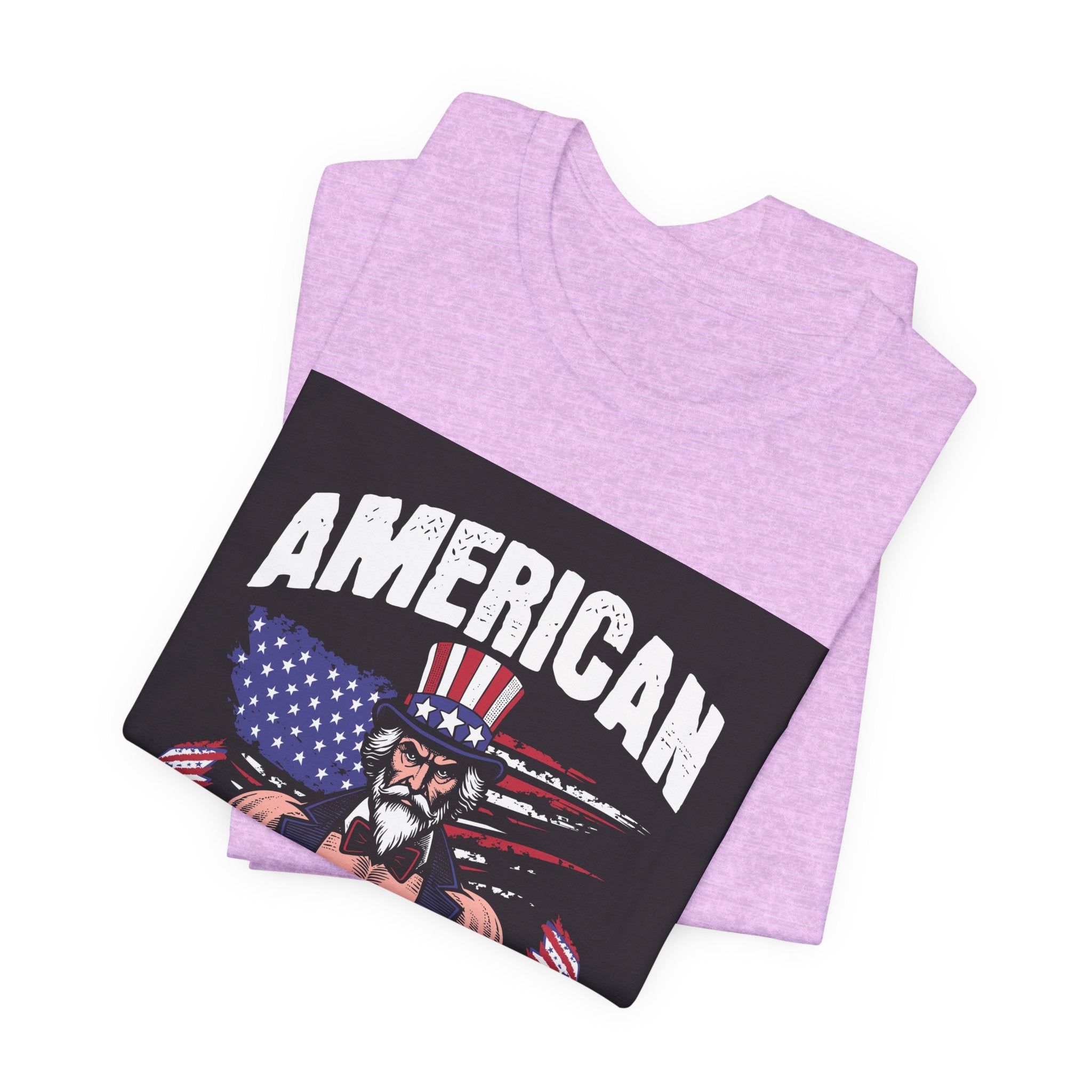 Patriot Power T-Shirt — American Flag Uncle Sam Muscle Graphic Tee