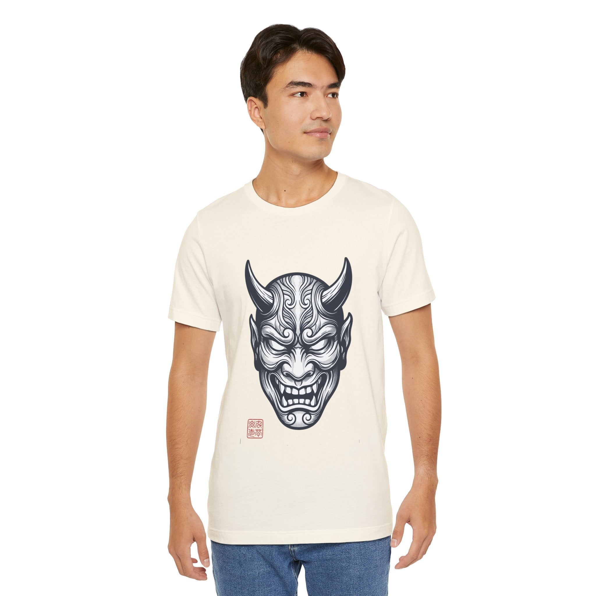 Demon Hannya Mask T‑Shirt — Japanese Oni Tattoo Graphic Tee