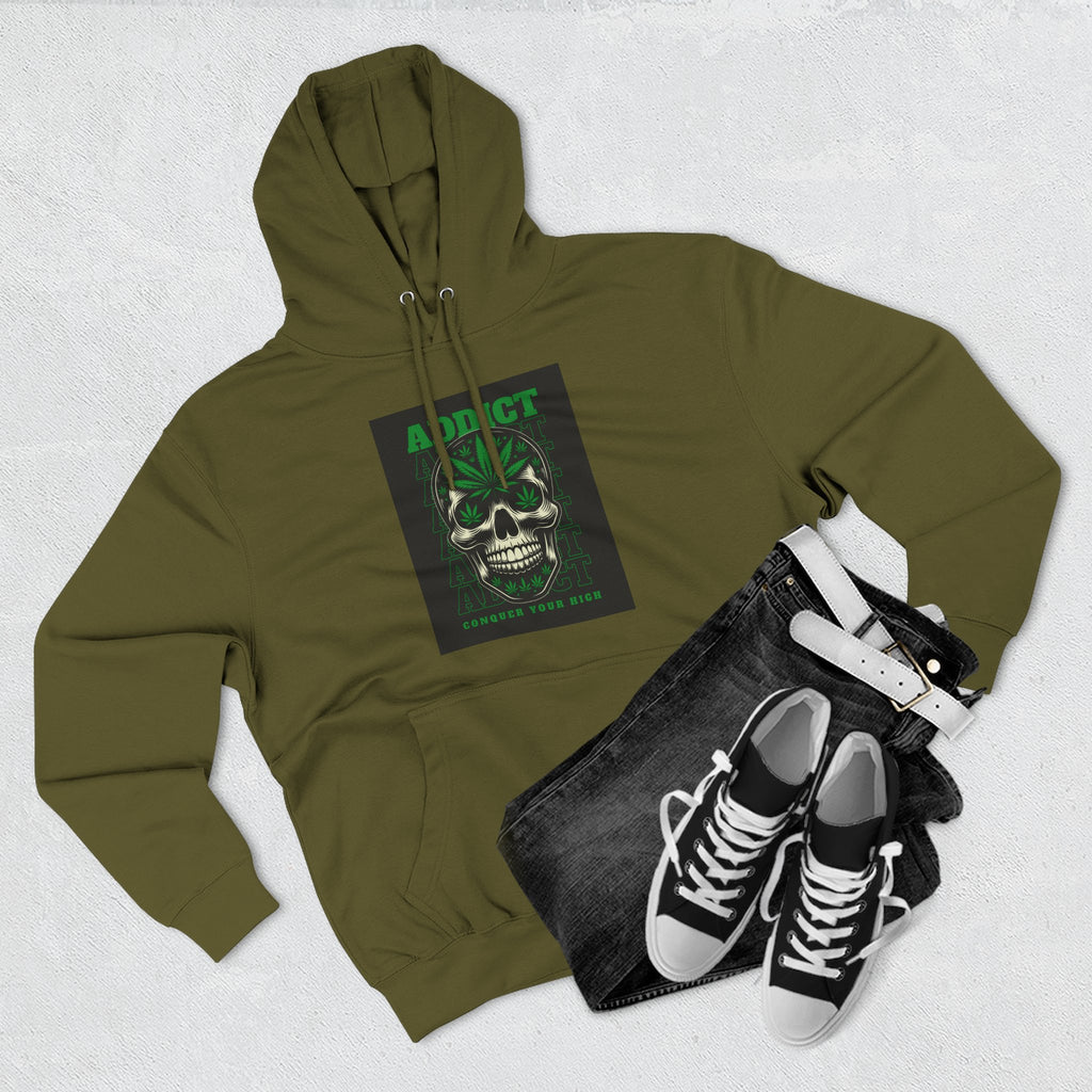 Skull & Snake Hoodie — "Addict" Graphic Pullover