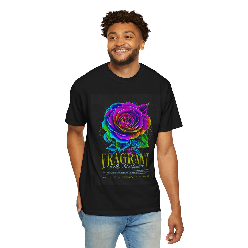 Fragrant Rainbow Rose T-Shirt — Vibrant Floral Graphic Tee