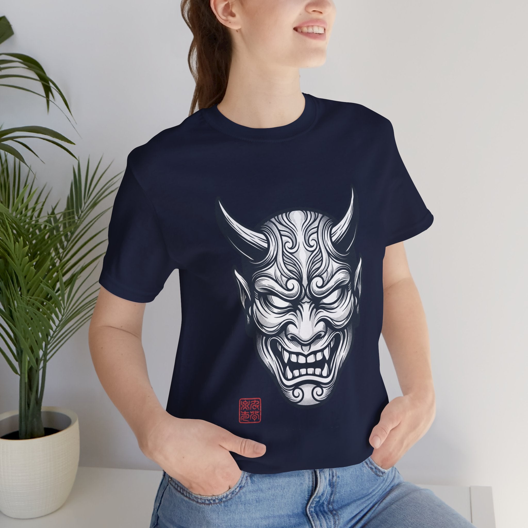 Demon Hannya Mask T‑Shirt — Japanese Oni Tattoo Graphic Tee