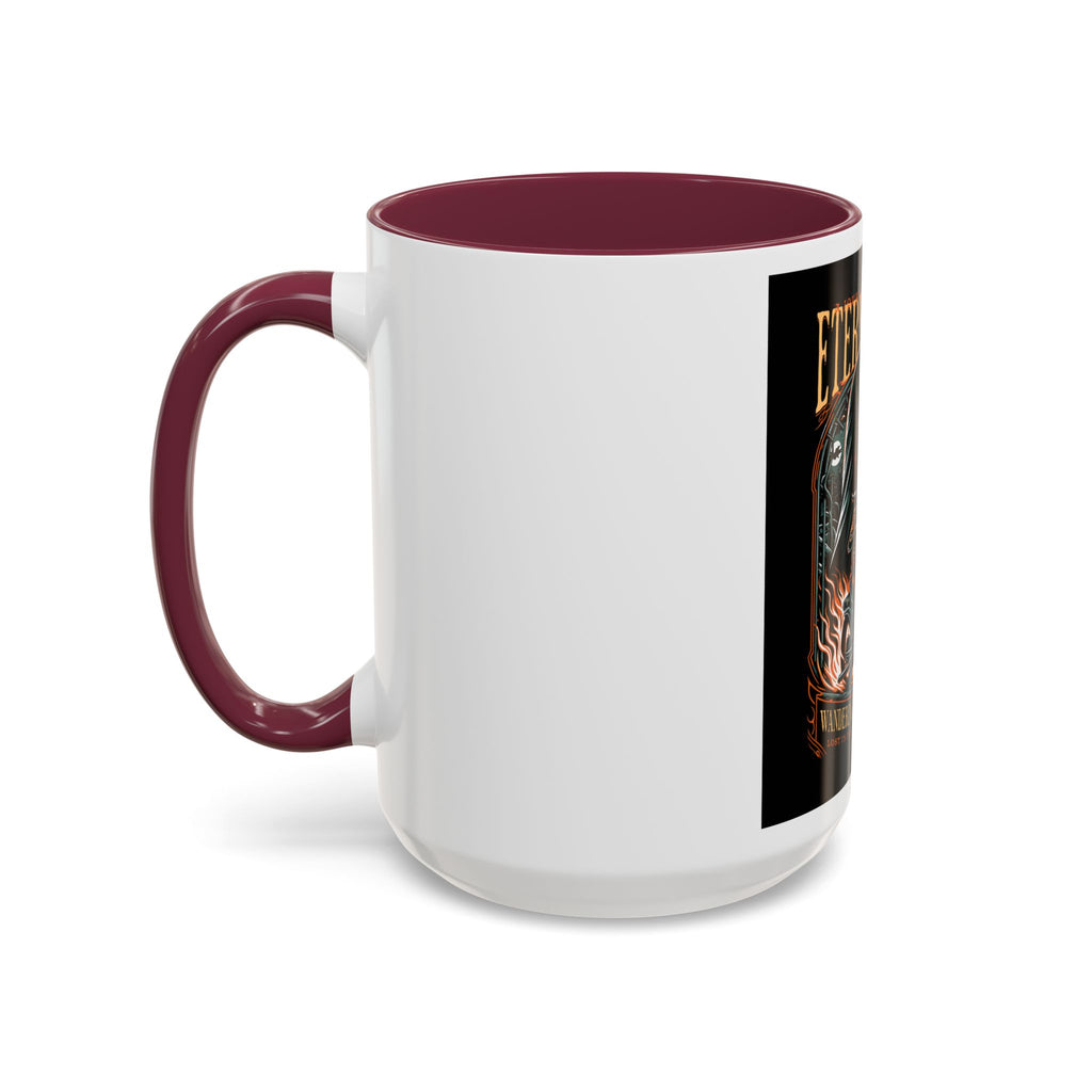 Eternal Exile Skull Biker Mug — Gothic Motorcycle Coffee Cup (11oz/15oz)