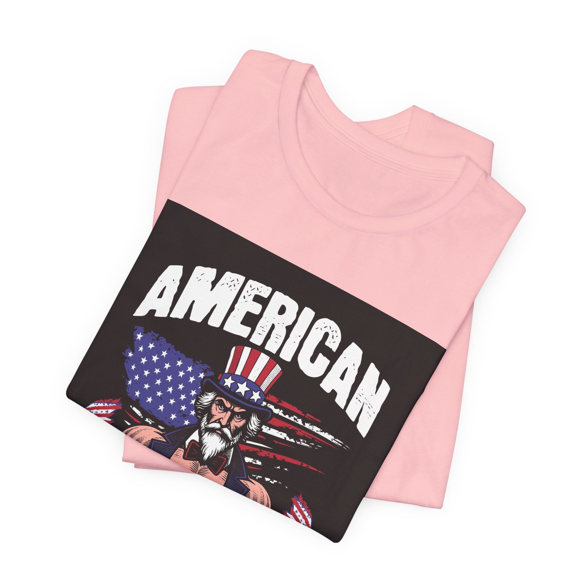 Patriot Power T-Shirt — American Flag Uncle Sam Muscle Graphic Tee
