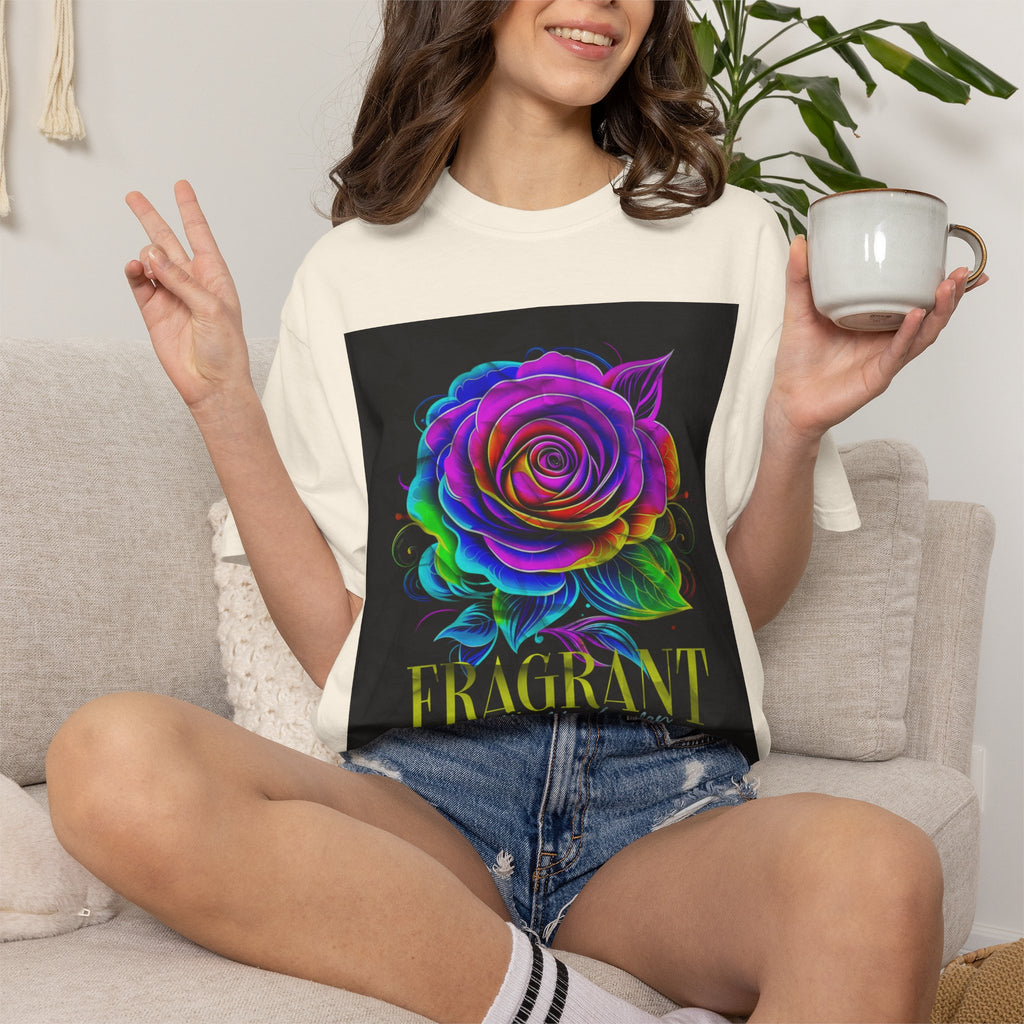 Fragrant Rainbow Rose T-Shirt — Vibrant Floral Graphic Tee