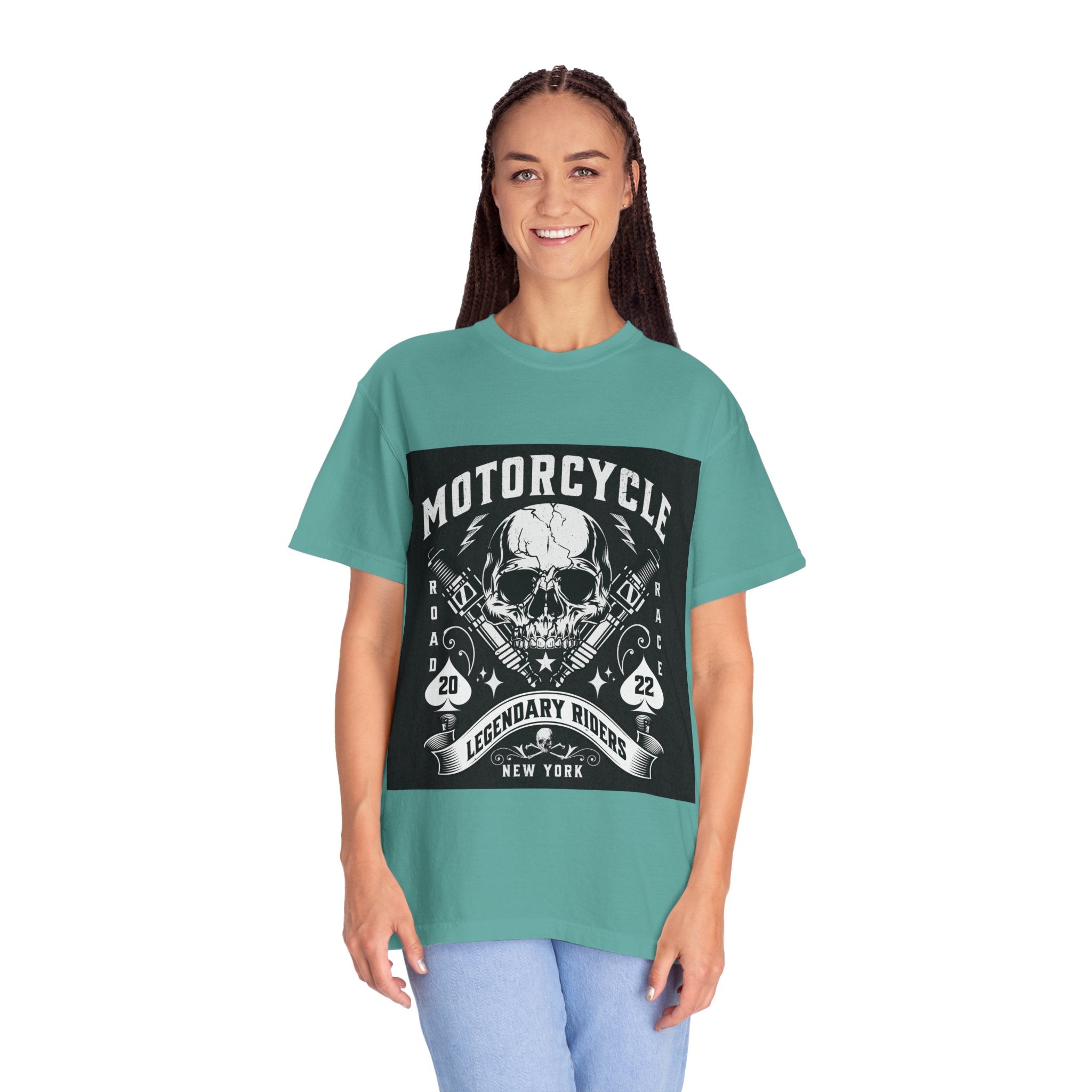 Motorcycle Skull Tee — "Legendary Riders" Vintage Biker Graphic T-Shirt