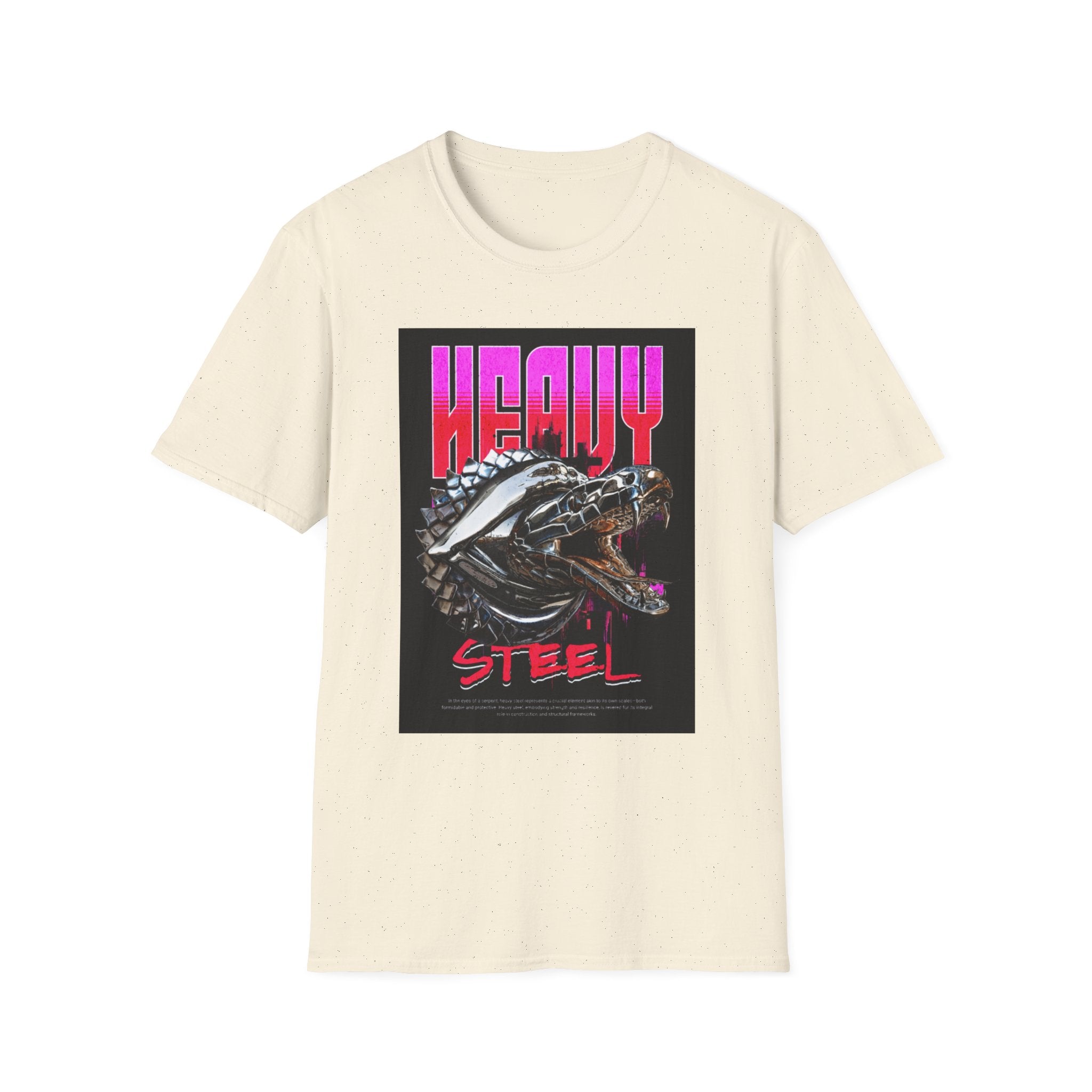 Heavy Steel T-Shirt — Retro Motorcycle Skull Graphic Tee