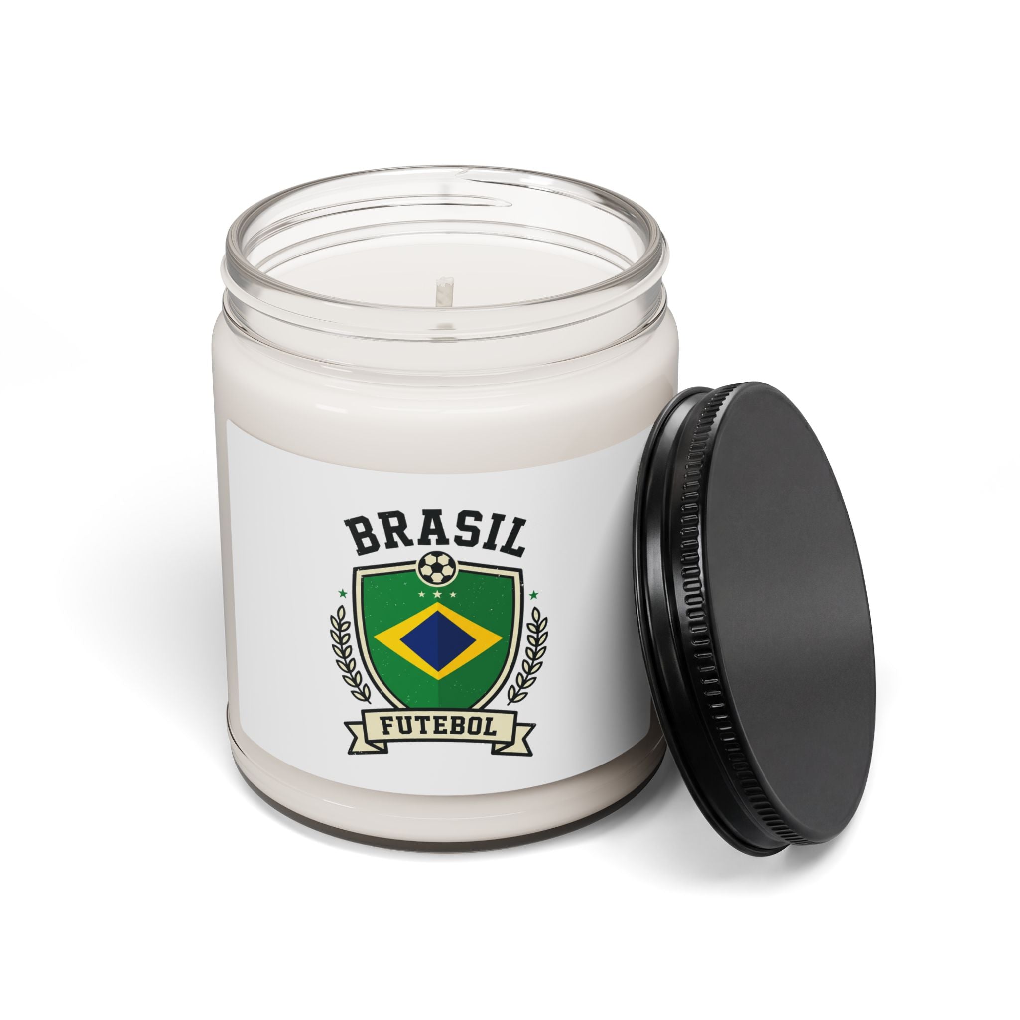 Brasil Futebol Crest Candle, 9oz Soy Candle | Brazil Soccer Pride