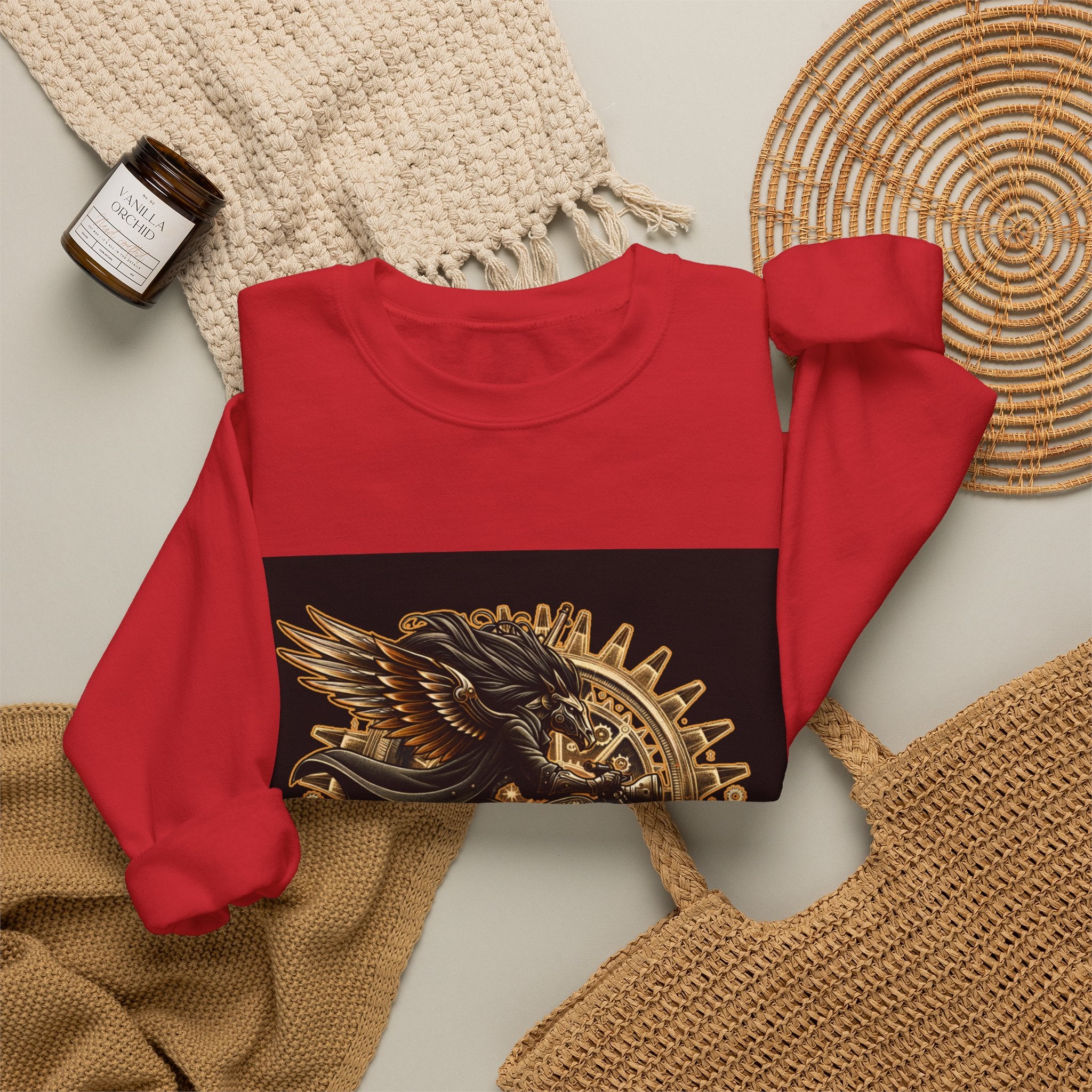 Motorcycle Eagle Crewneck Sweatshirt – "Liberty Rider" Vintage Biker Graphic