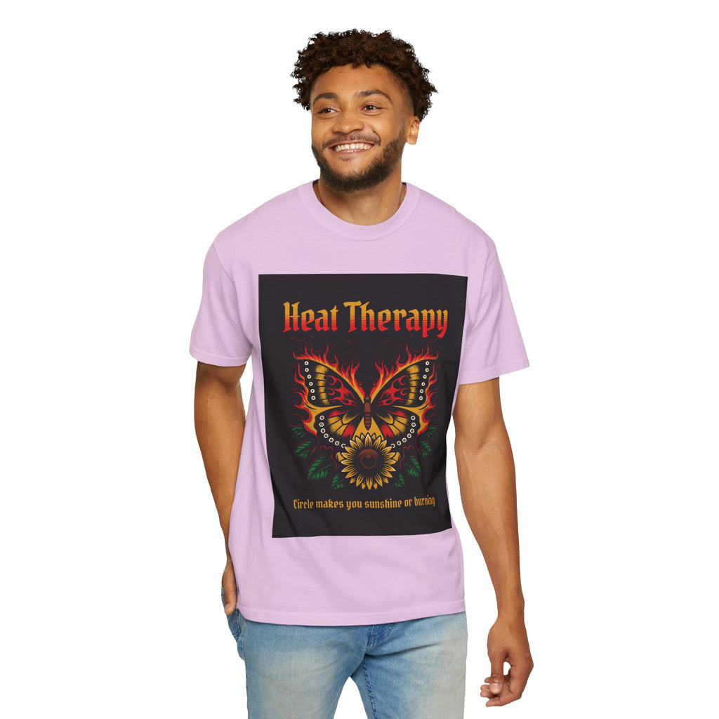 Heat Therapy Butterfly T-Shirt — Retro Floral Sunflower Design