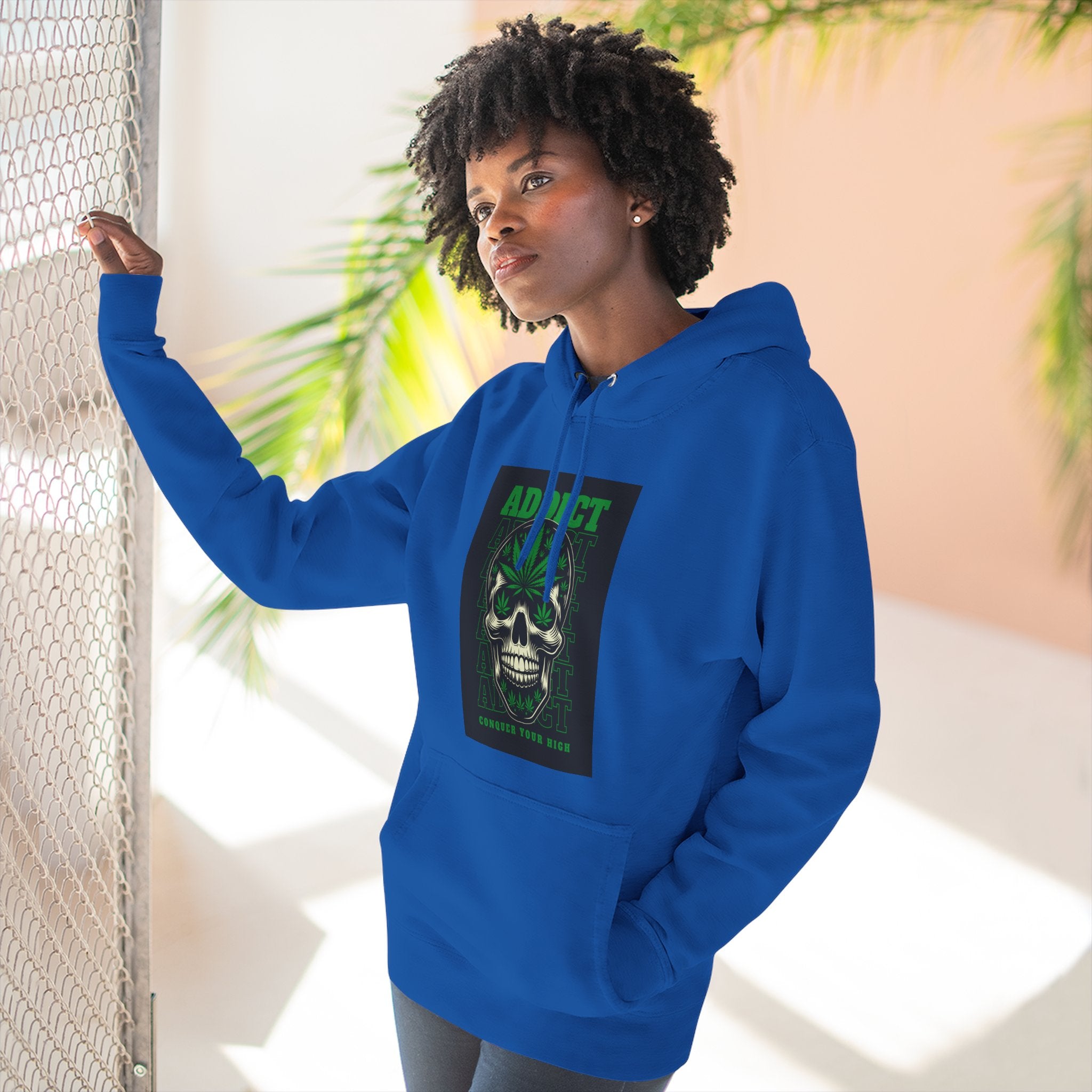 Skull & Snake Hoodie — "Addict" Graphic Pullover