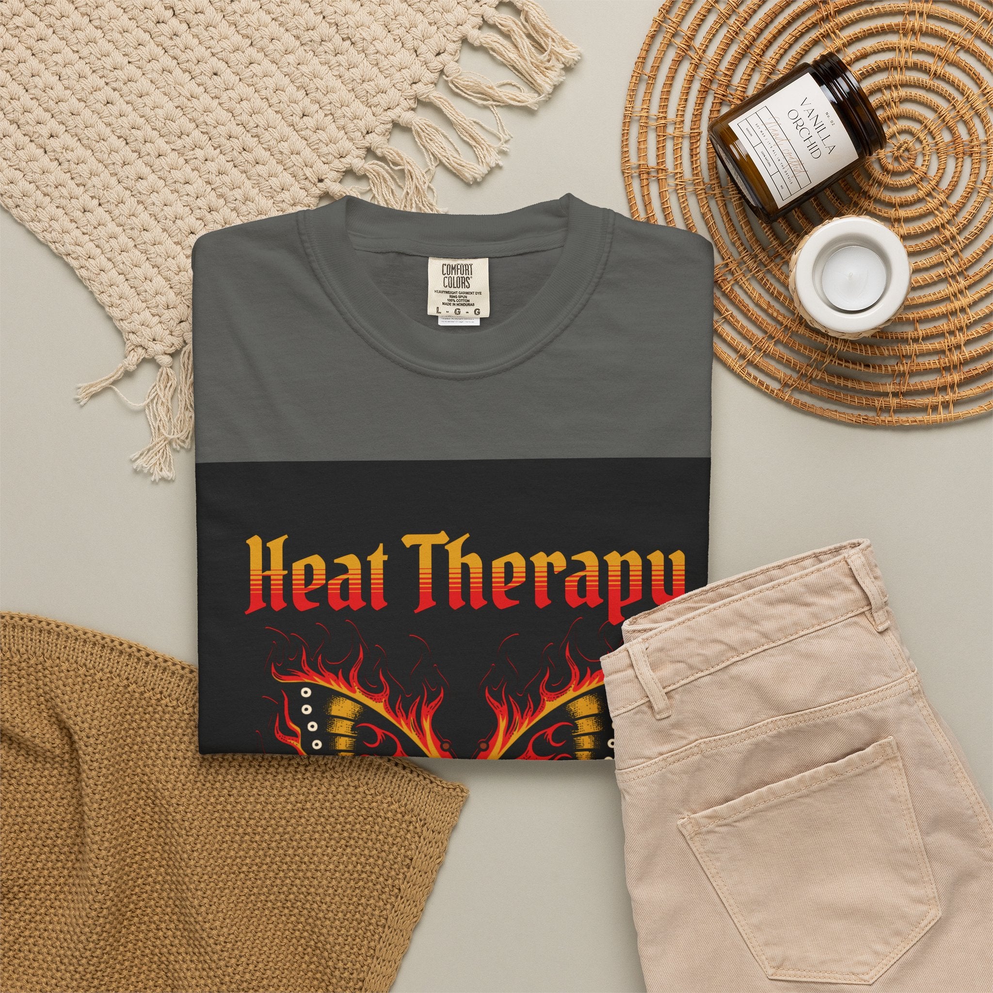 Heat Therapy Butterfly T-Shirt — Retro Floral Sunflower Design