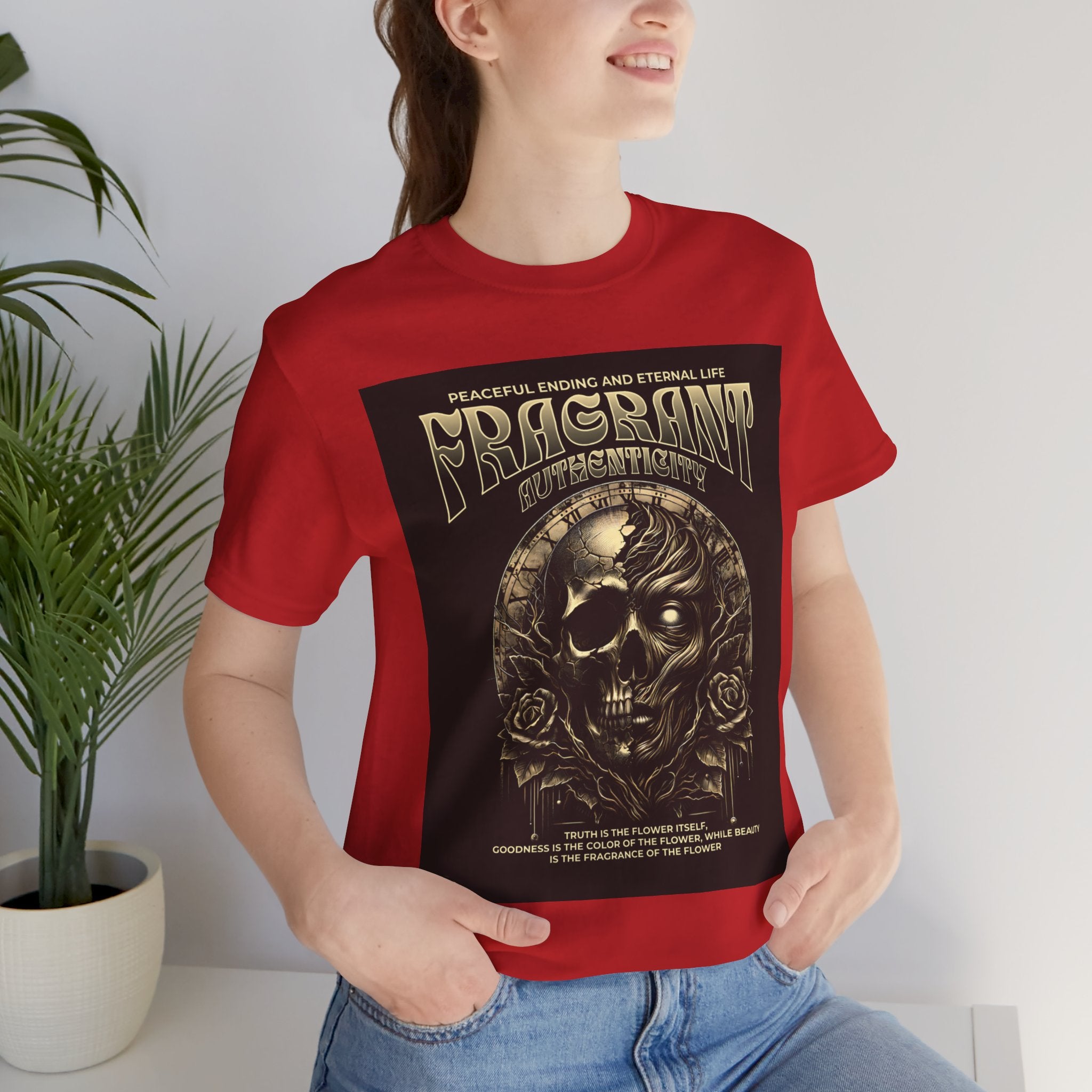 Skull & Roses Graphic Tee — "Fragrant" Vintage Gothic Band Shirt