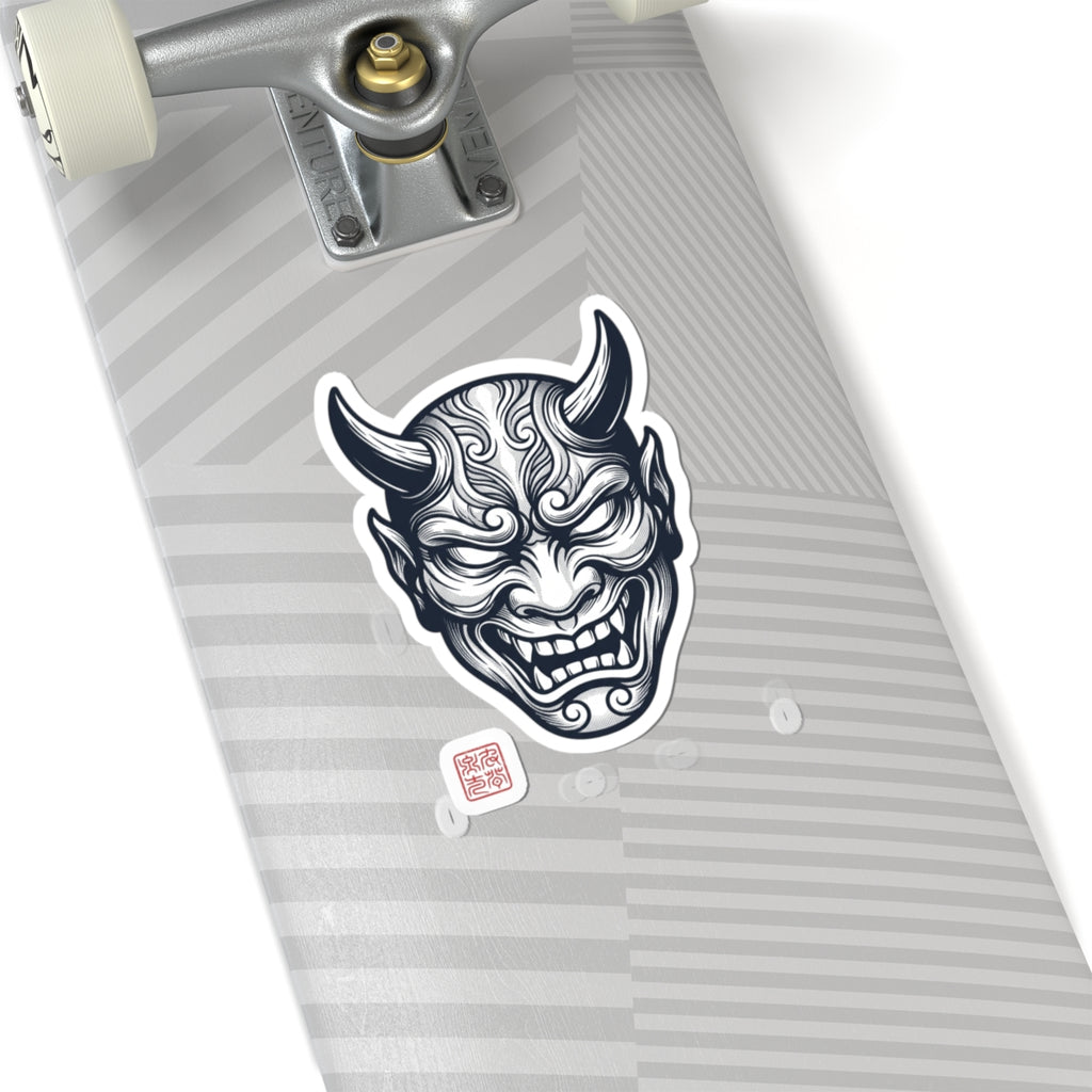 Hannya Mask Sticker | Traditional Tattoo-Inspired, Flash-Style Kiss-Cut