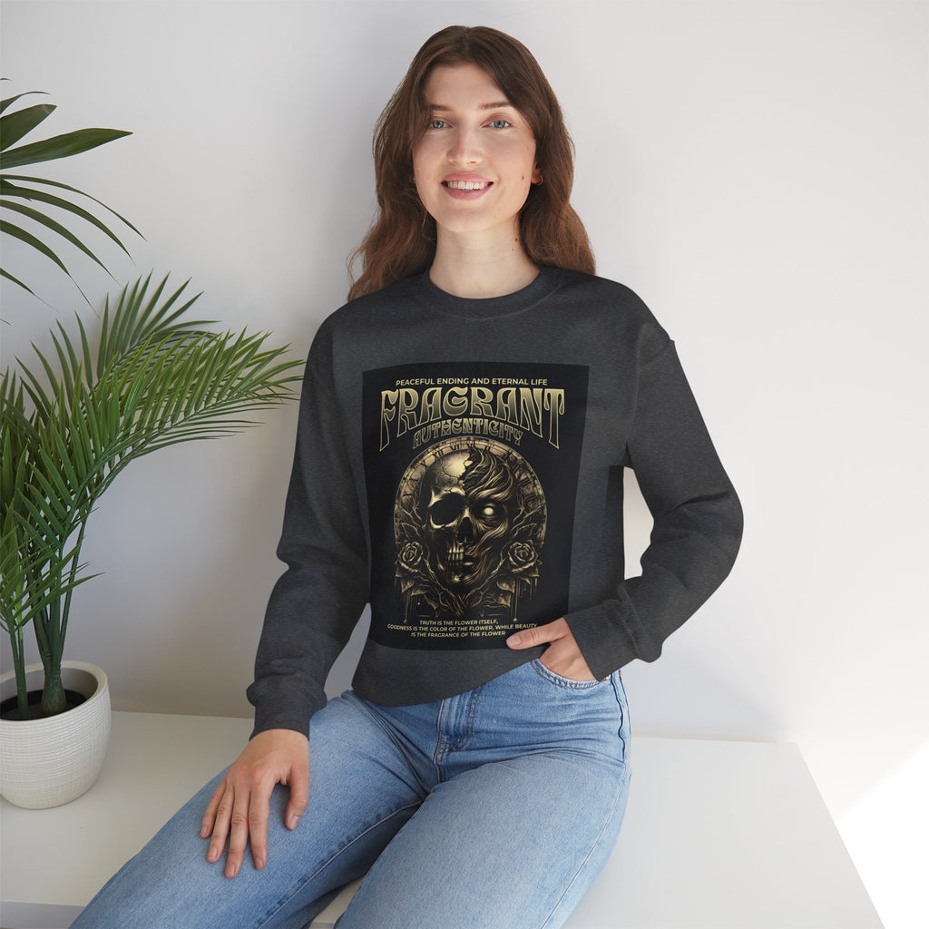 Skull & Roses Crewneck Sweatshirt — “Decrepit” Gothic Graphic