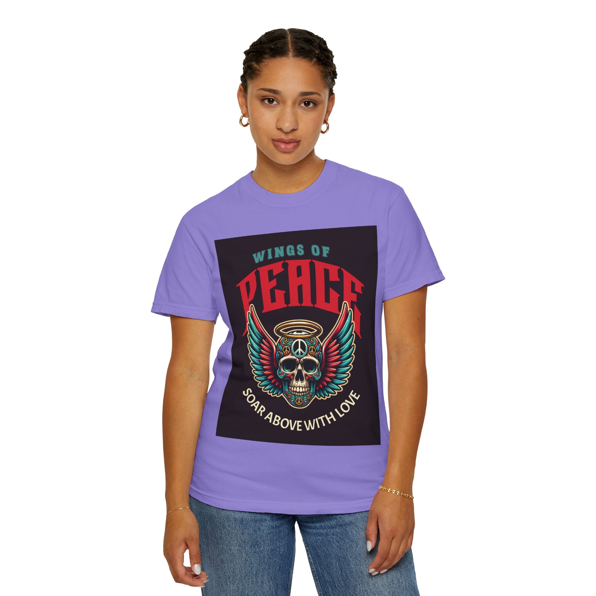 Wings of Peace Skull T-Shirt — "Soar Above With Love" Vintage Graphic Tee