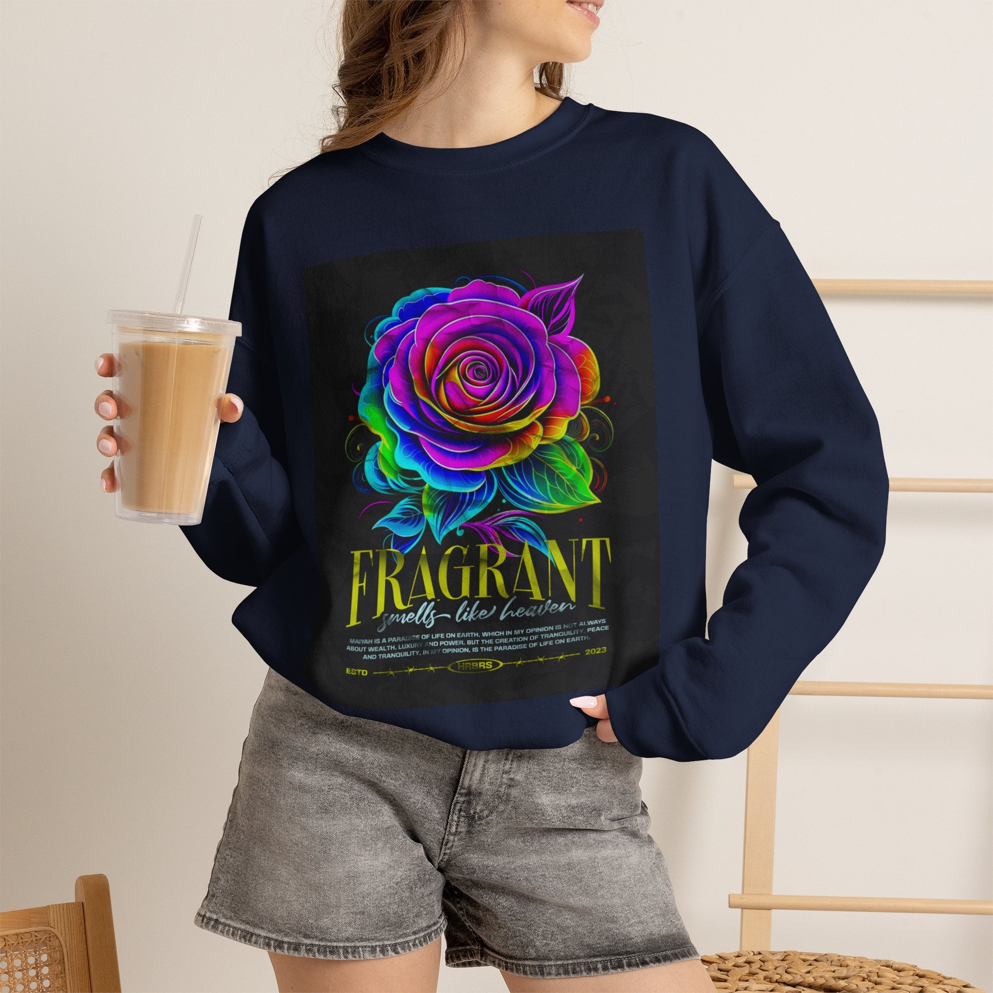 Fluorescent Rose “Fragrant” Crewneck Sweatshirt