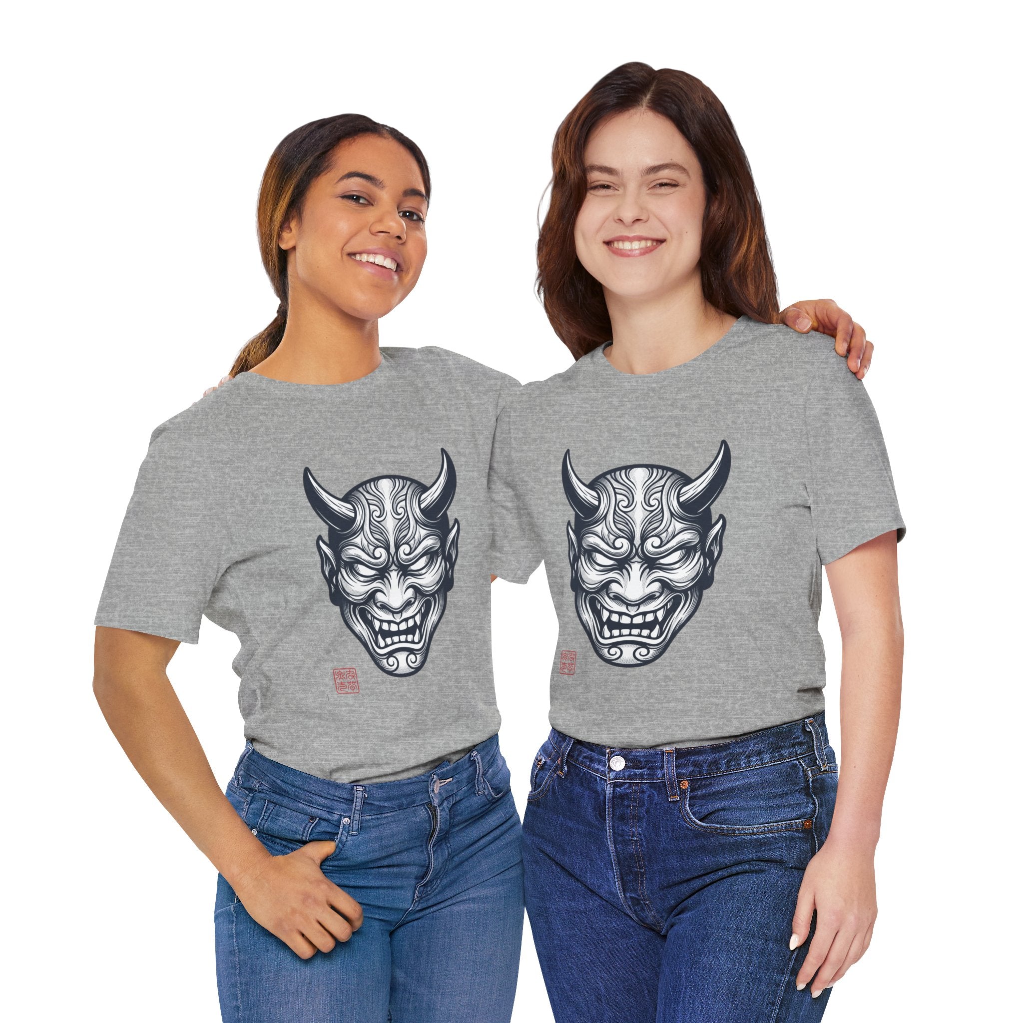 Demon Hannya Mask T‑Shirt — Japanese Oni Tattoo Graphic Tee