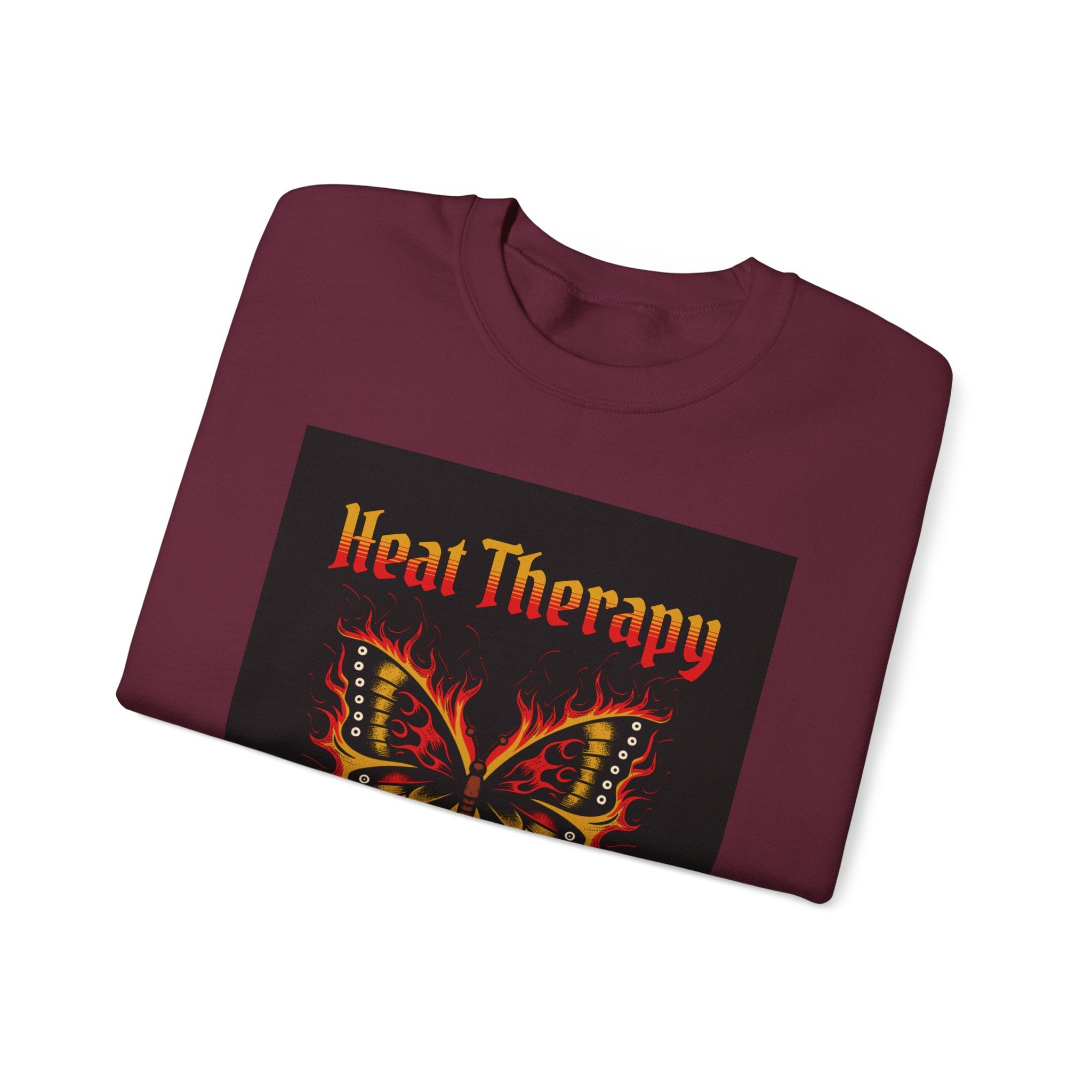 Heat Therapy Crewneck Sweatshirt — Butterfly Flame Graphic