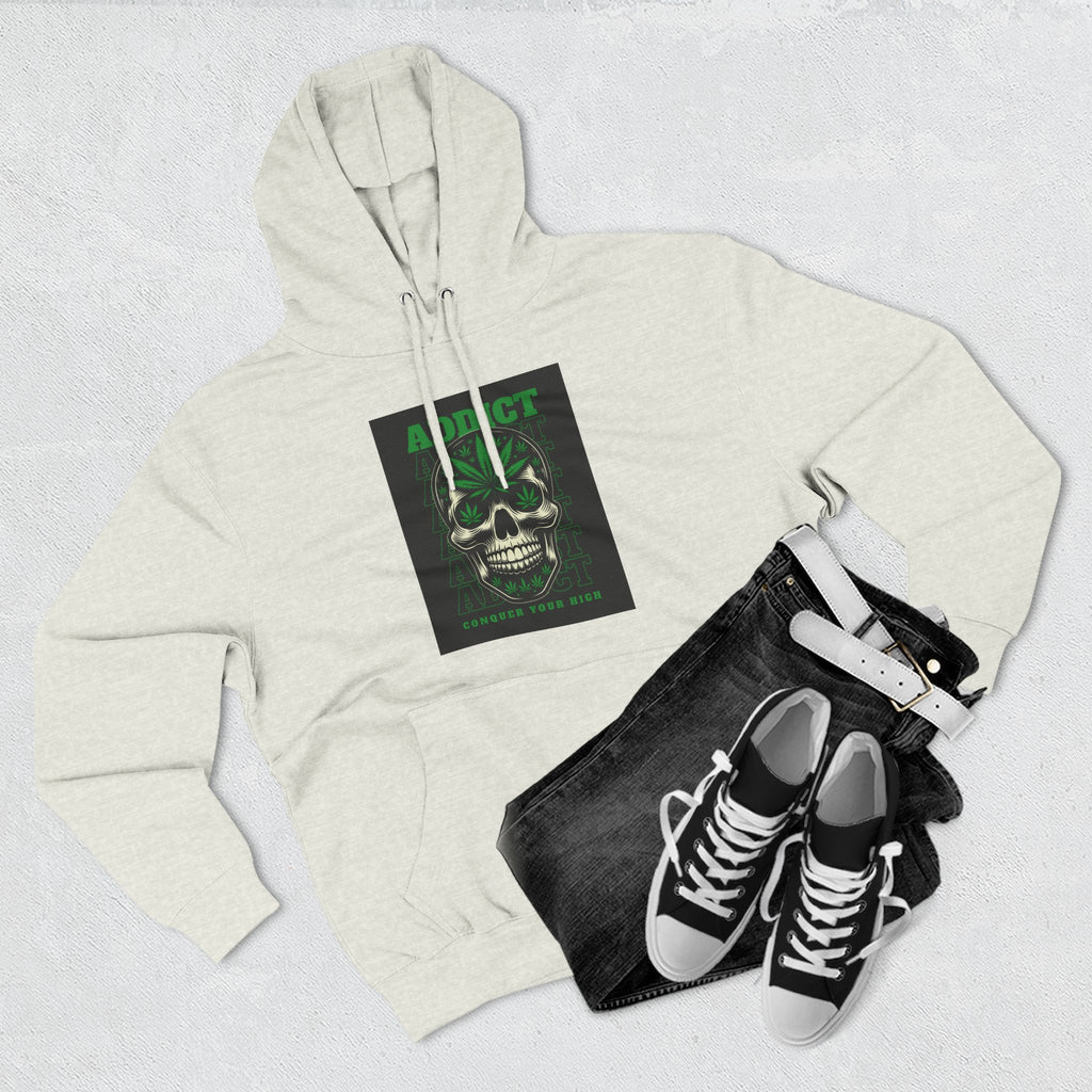 Skull & Snake Hoodie — "Addict" Graphic Pullover