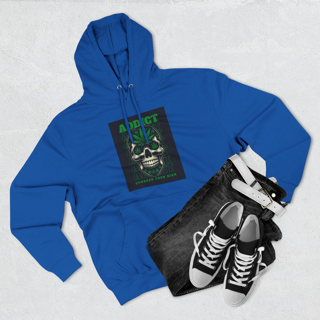 Skull & Snake Hoodie — "Addict" Graphic Pullover