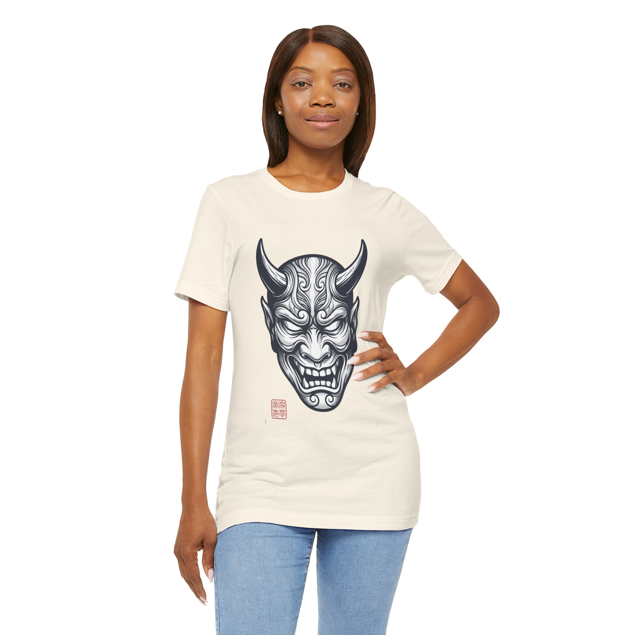 Demon Hannya Mask T‑Shirt — Japanese Oni Tattoo Graphic Tee