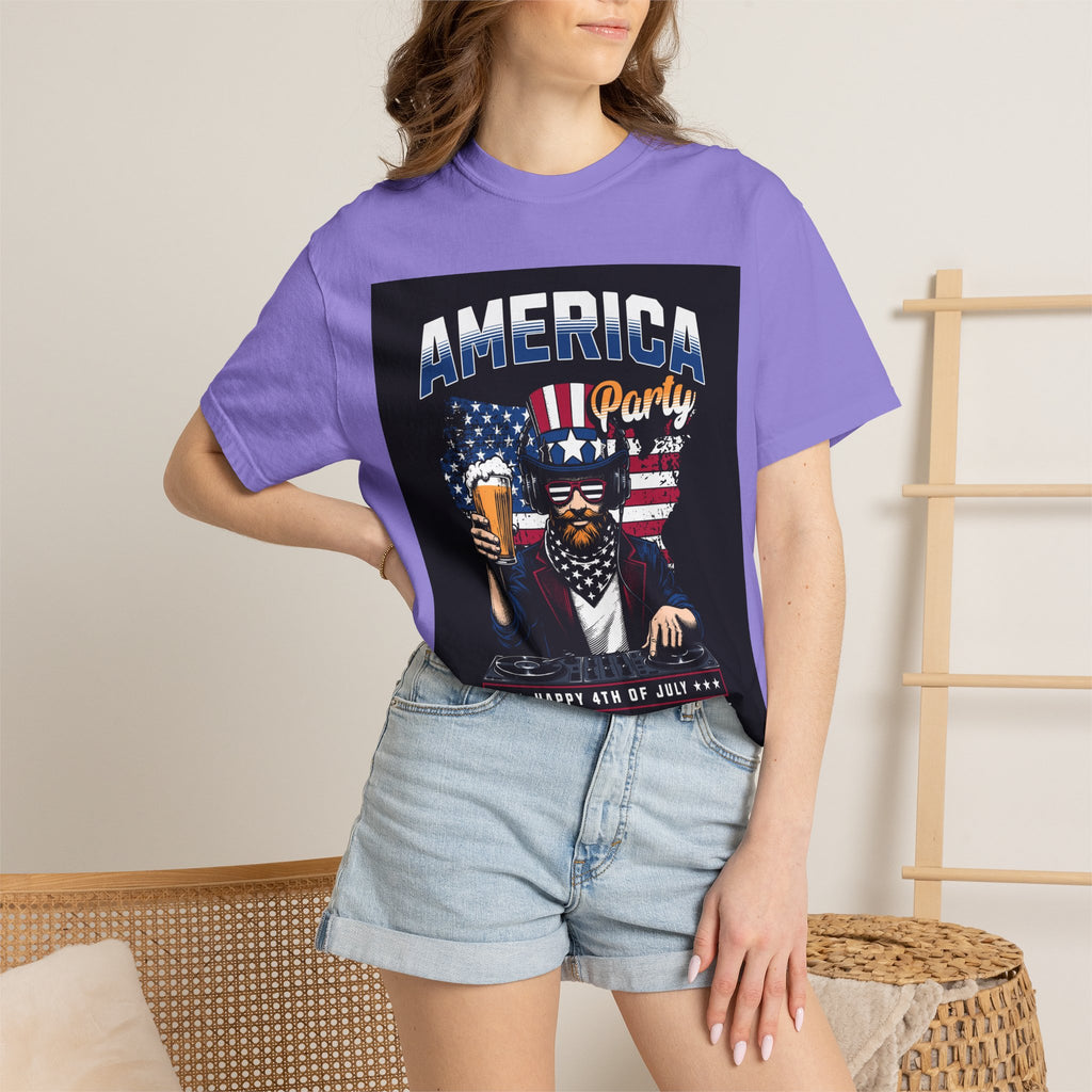 America Party T-Shirt — Cheers to Freedom 4th of July Patriotic Tee