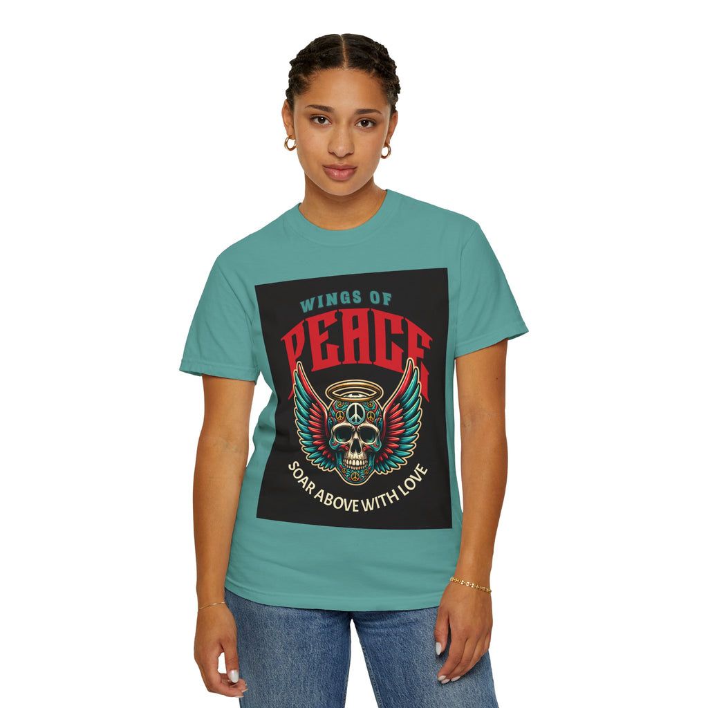 Wings of Peace Skull T-Shirt — "Soar Above With Love" Vintage Graphic Tee