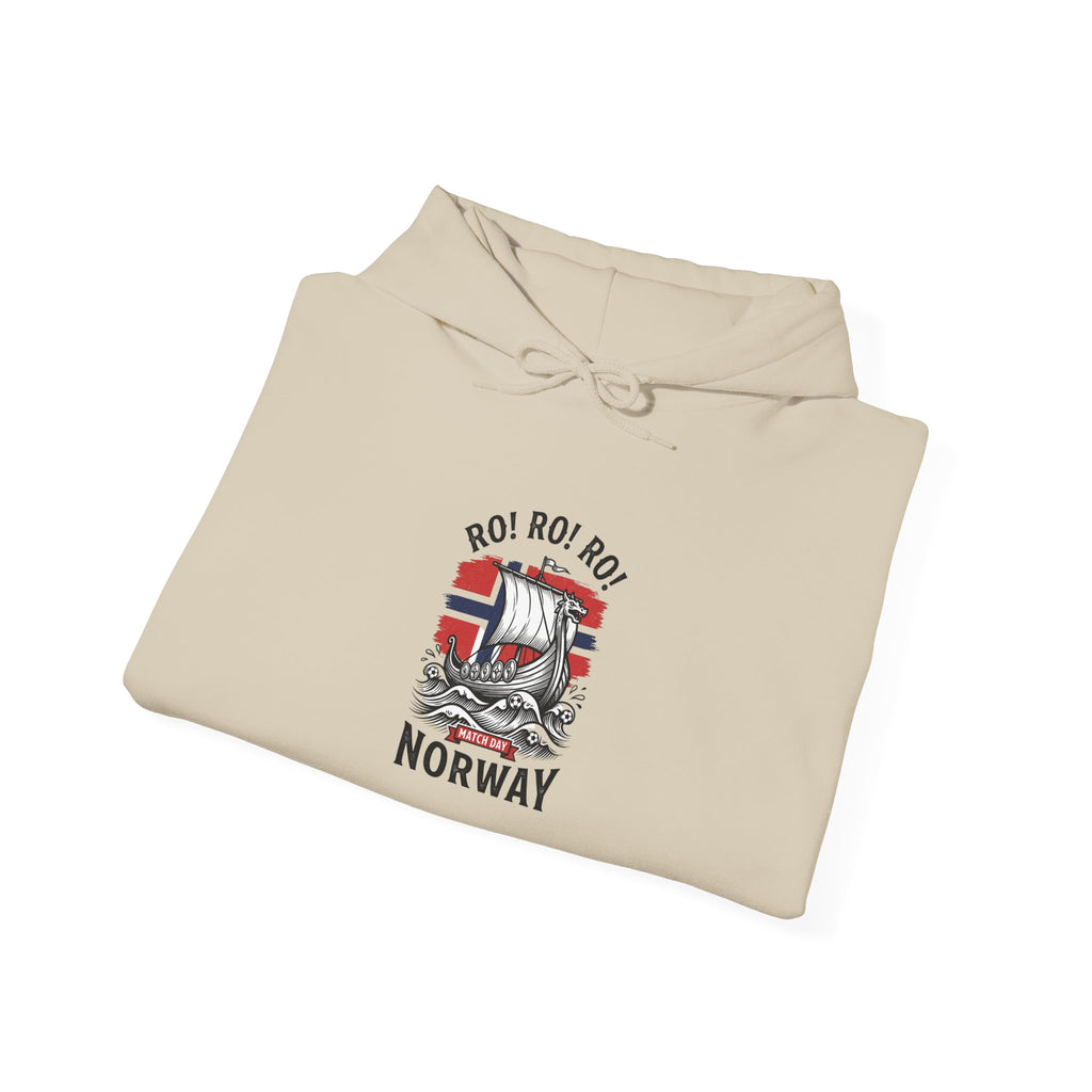 Ro! Ro! Ro! Viking Ship Hoodie | Norway Football Supporter, Red White Blue