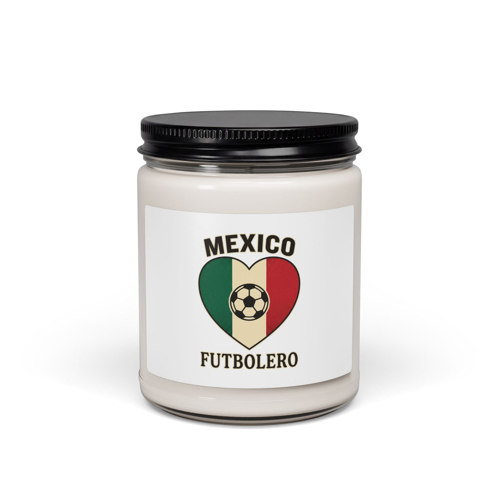 Mexico Futbolero Candle | Scented Soy Candle, Mexican Flag Heart Soccer