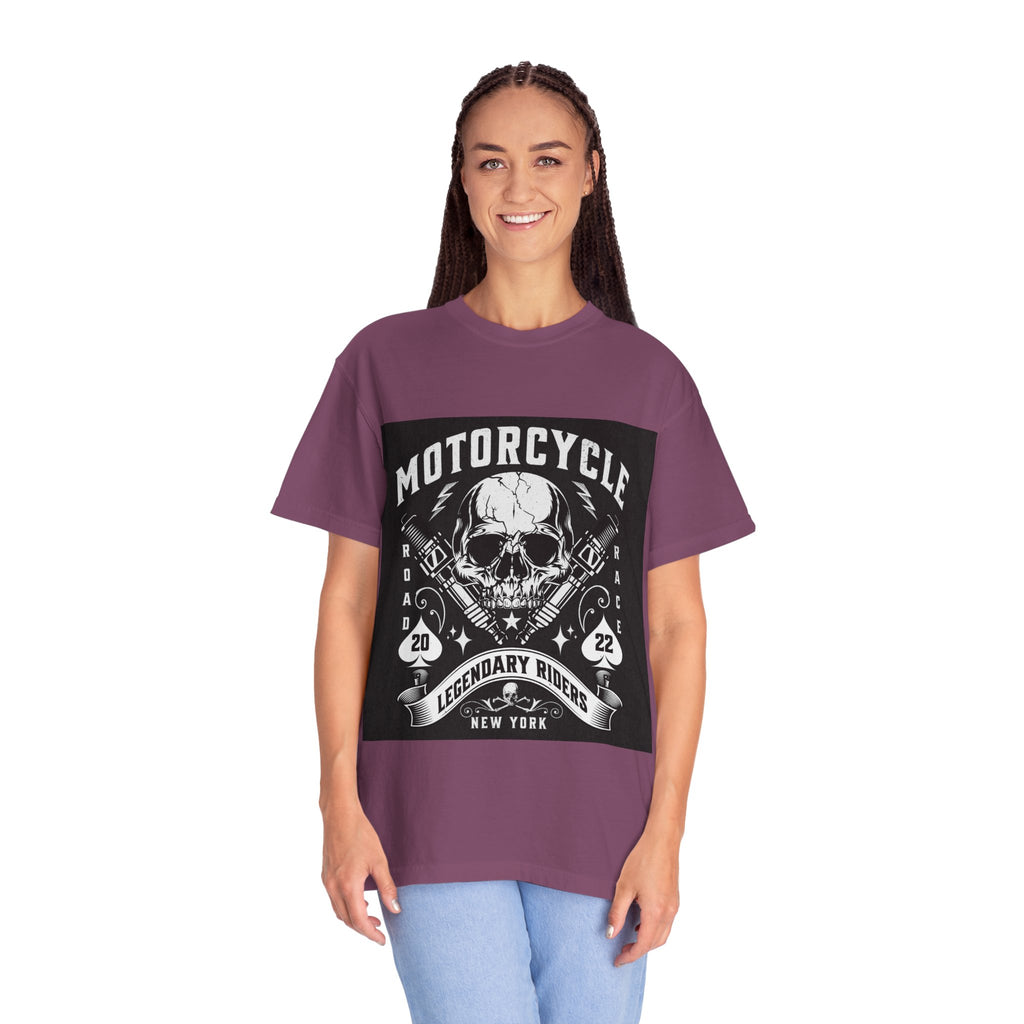 Motorcycle Skull Tee — "Legendary Riders" Vintage Biker Graphic T-Shirt