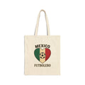 Mexico Futbolero Tote, Mexican Flag Heart Soccer Canvas Tote