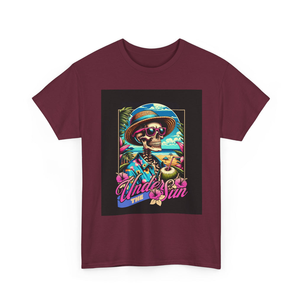 Skull Beach Tee — "Under the Sun" Retro Surf Graphic T-Shirt