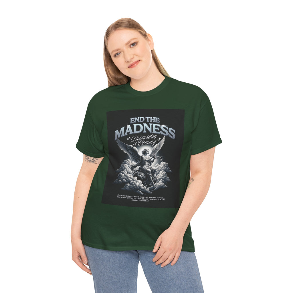 End the Madness Angel Graphic Tee — Vintage Gothic Band-Style T-Shirt