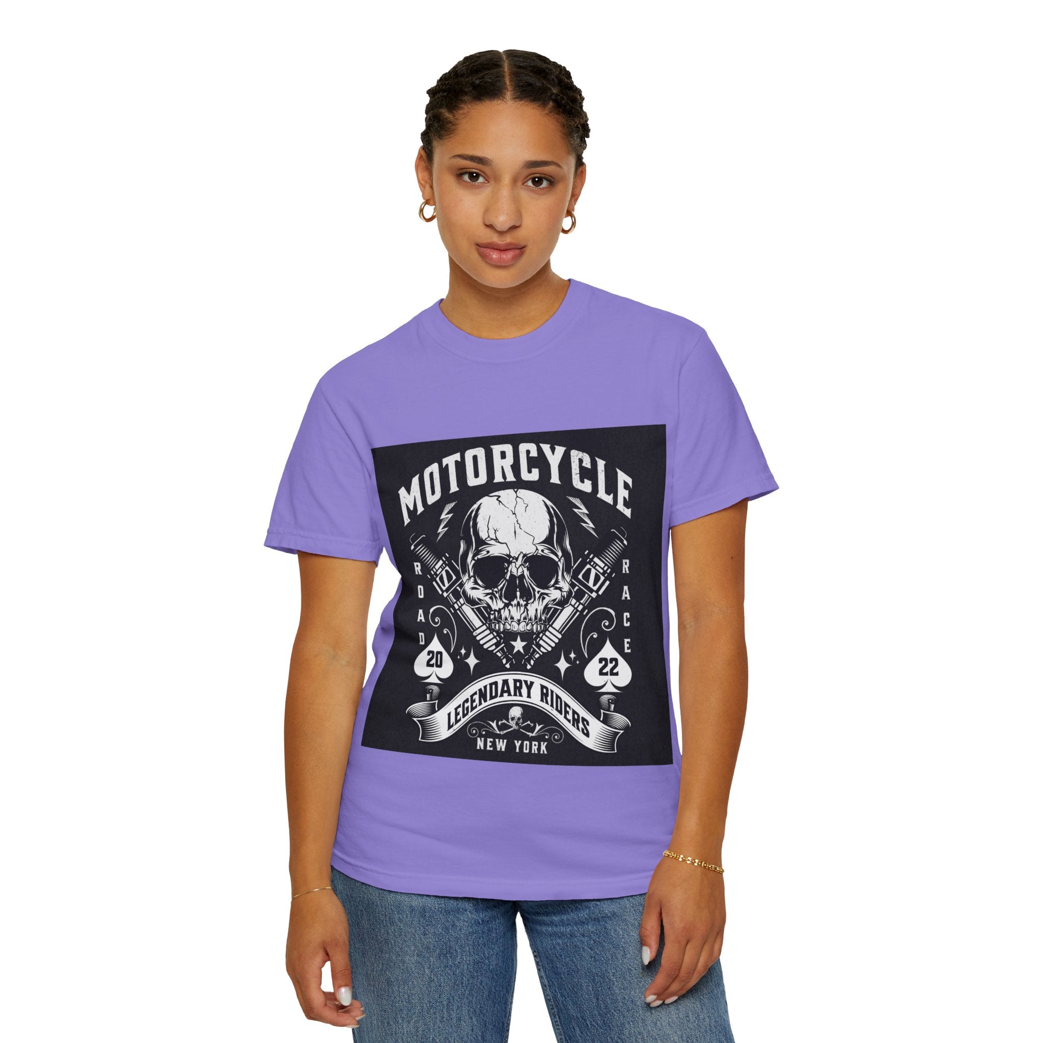 Motorcycle Skull Tee — "Legendary Riders" Vintage Biker Graphic T-Shirt