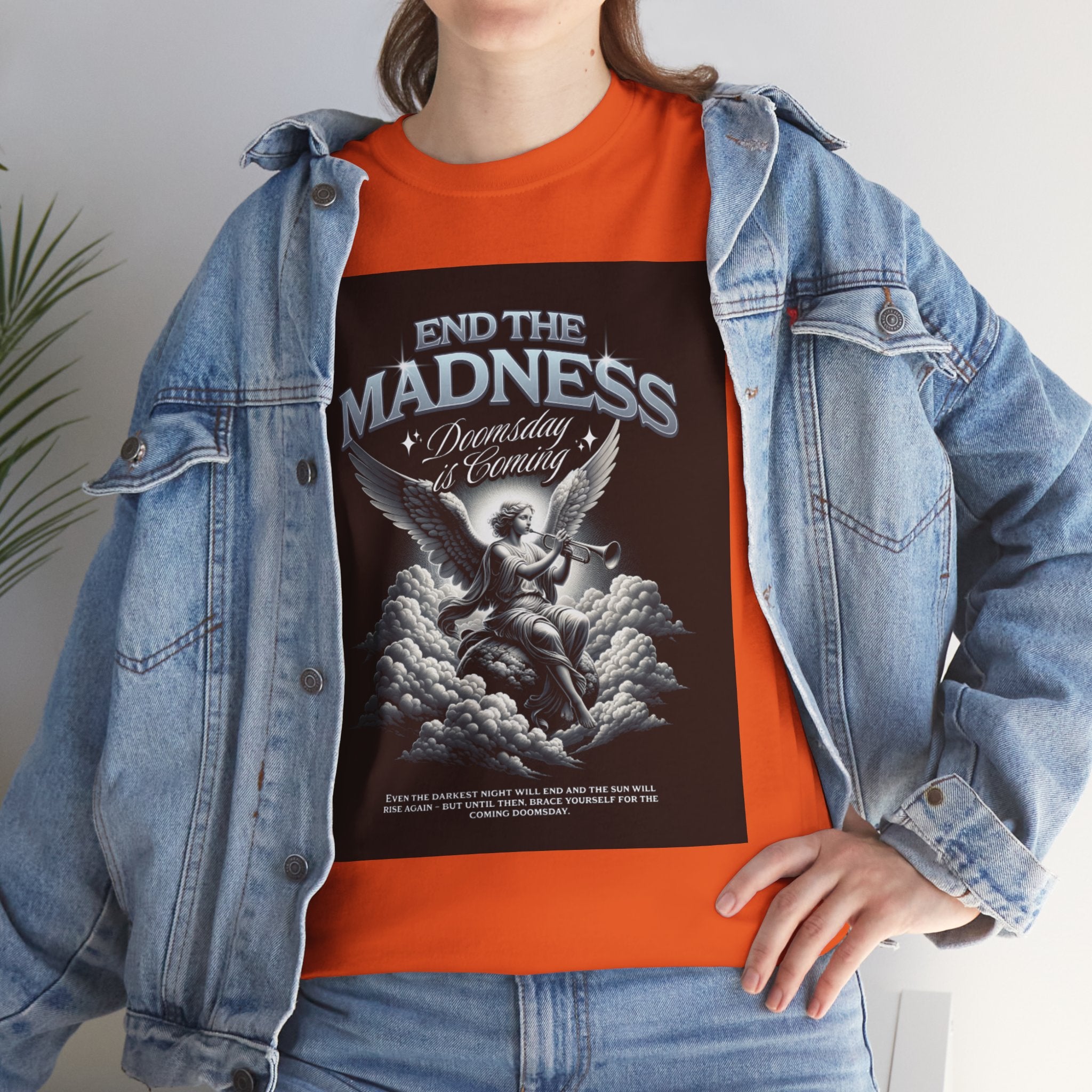 End the Madness Angel Graphic Tee — Vintage Gothic Band-Style T-Shirt