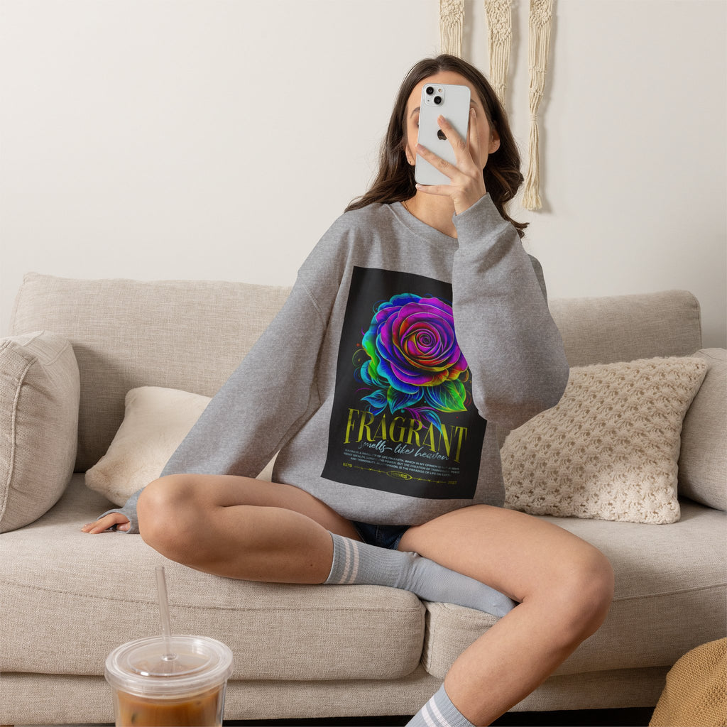 Fluorescent Rose “Fragrant” Crewneck Sweatshirt