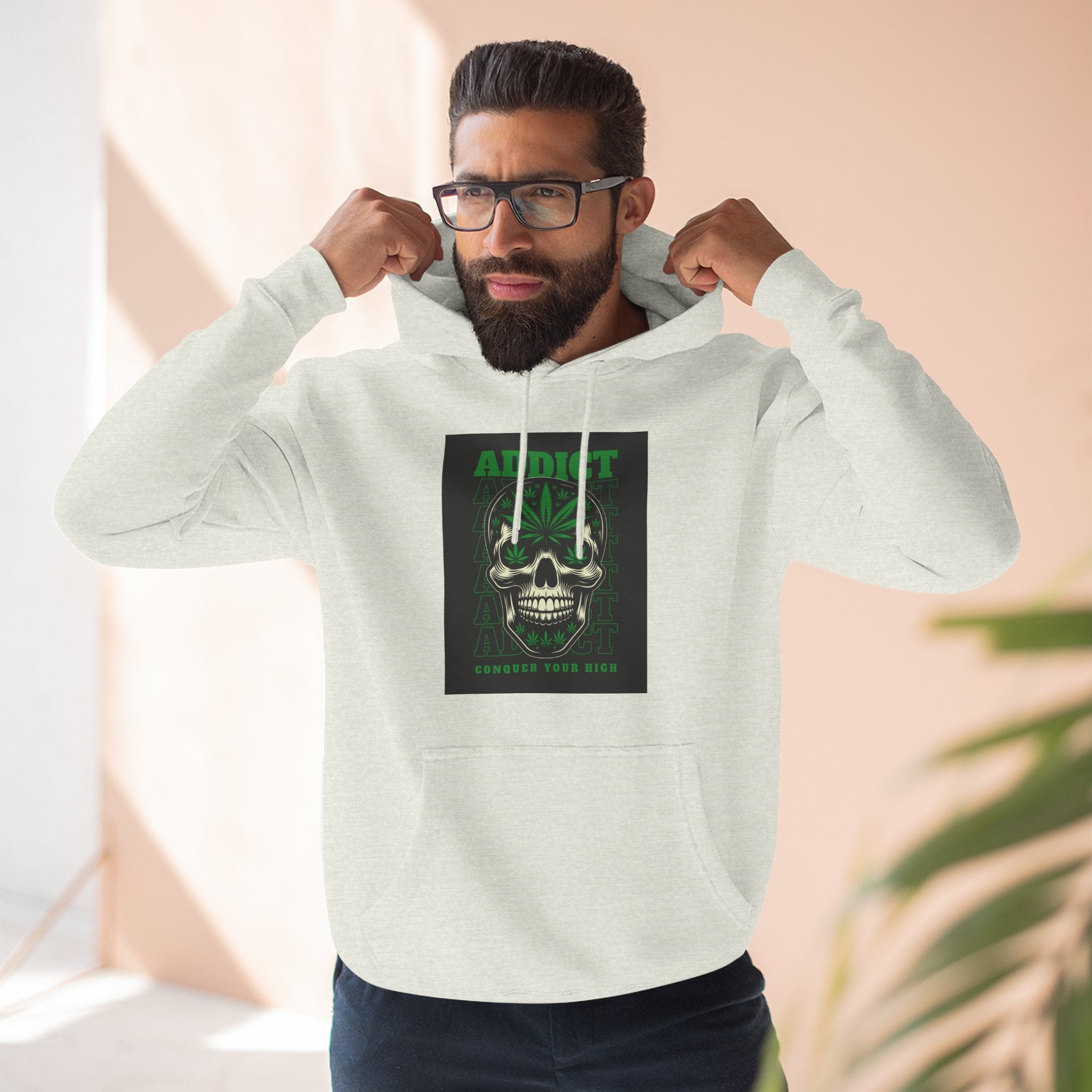 Skull & Snake Hoodie — "Addict" Graphic Pullover