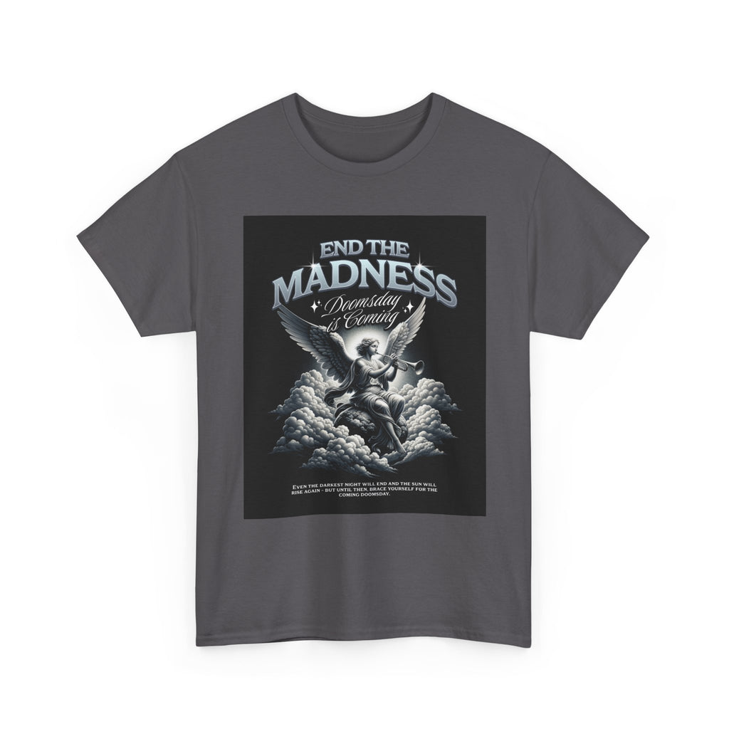 End the Madness Angel Graphic Tee — Vintage Gothic Band-Style T-Shirt