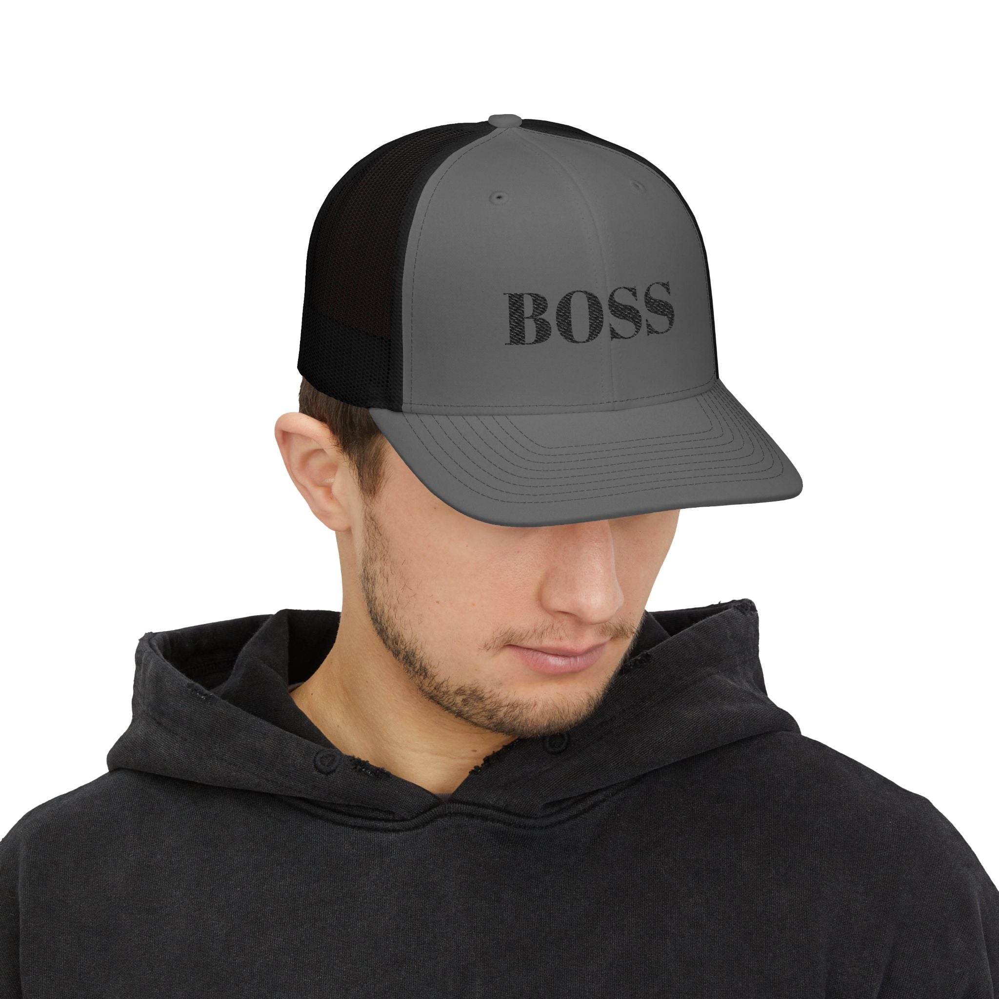 BOSS Trucker Cap – Embroidered Snapback Mesh Hat