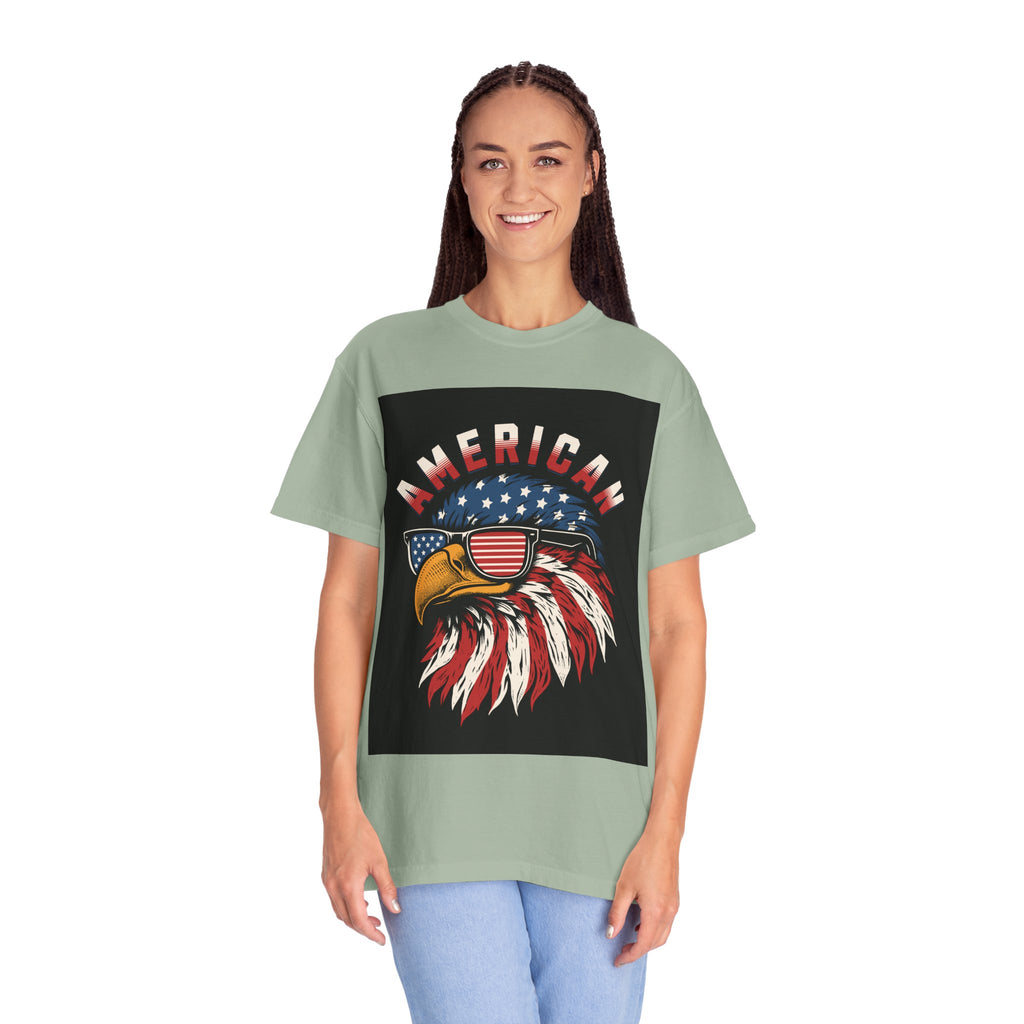 American Eagle Sunglasses T-Shirt — Patriotic USA Flag Graphic