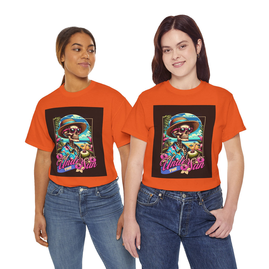 Skull Beach Tee — "Under the Sun" Retro Surf Graphic T-Shirt